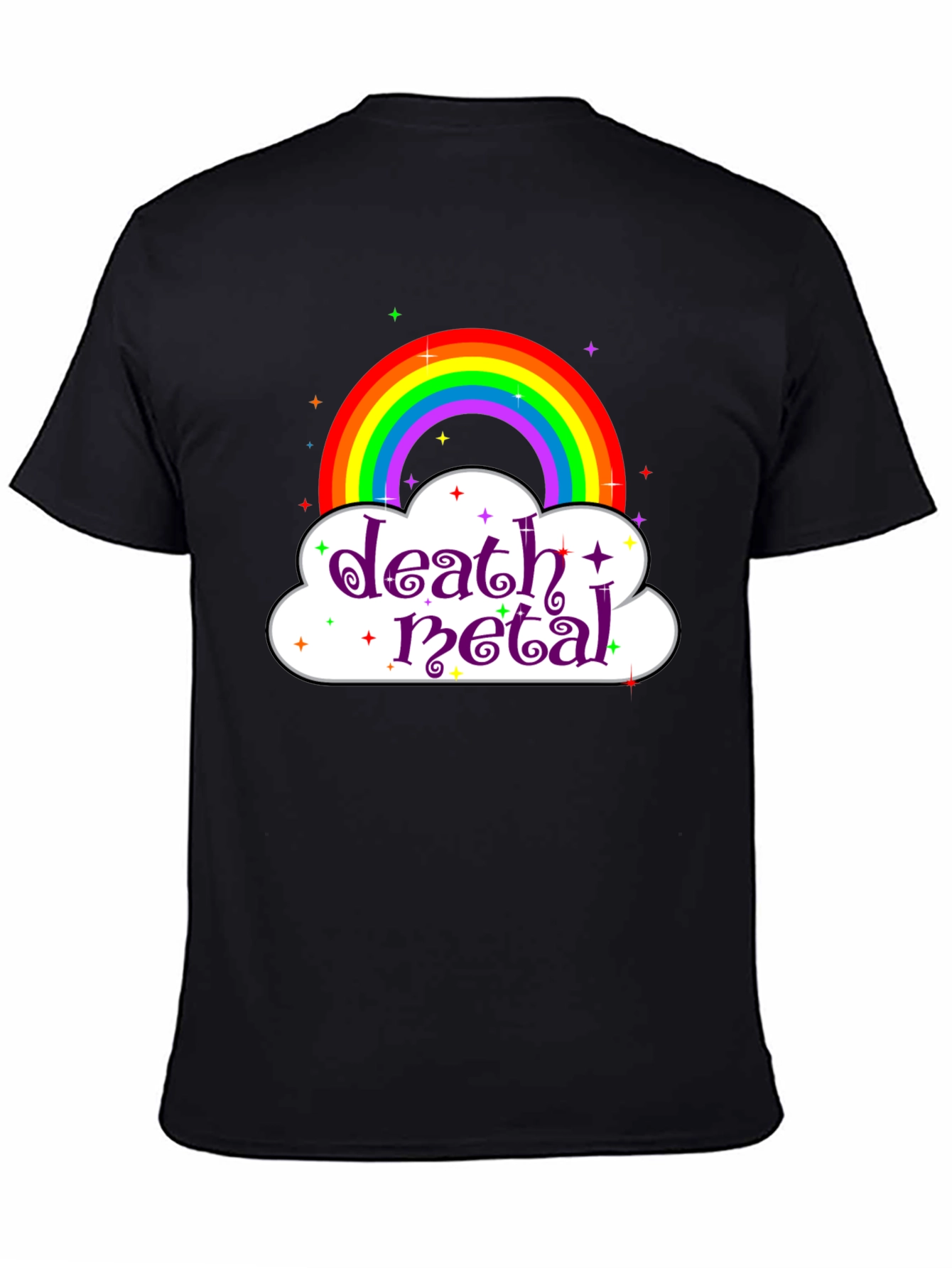Death Metal Rainbow Graphic Tee - Black