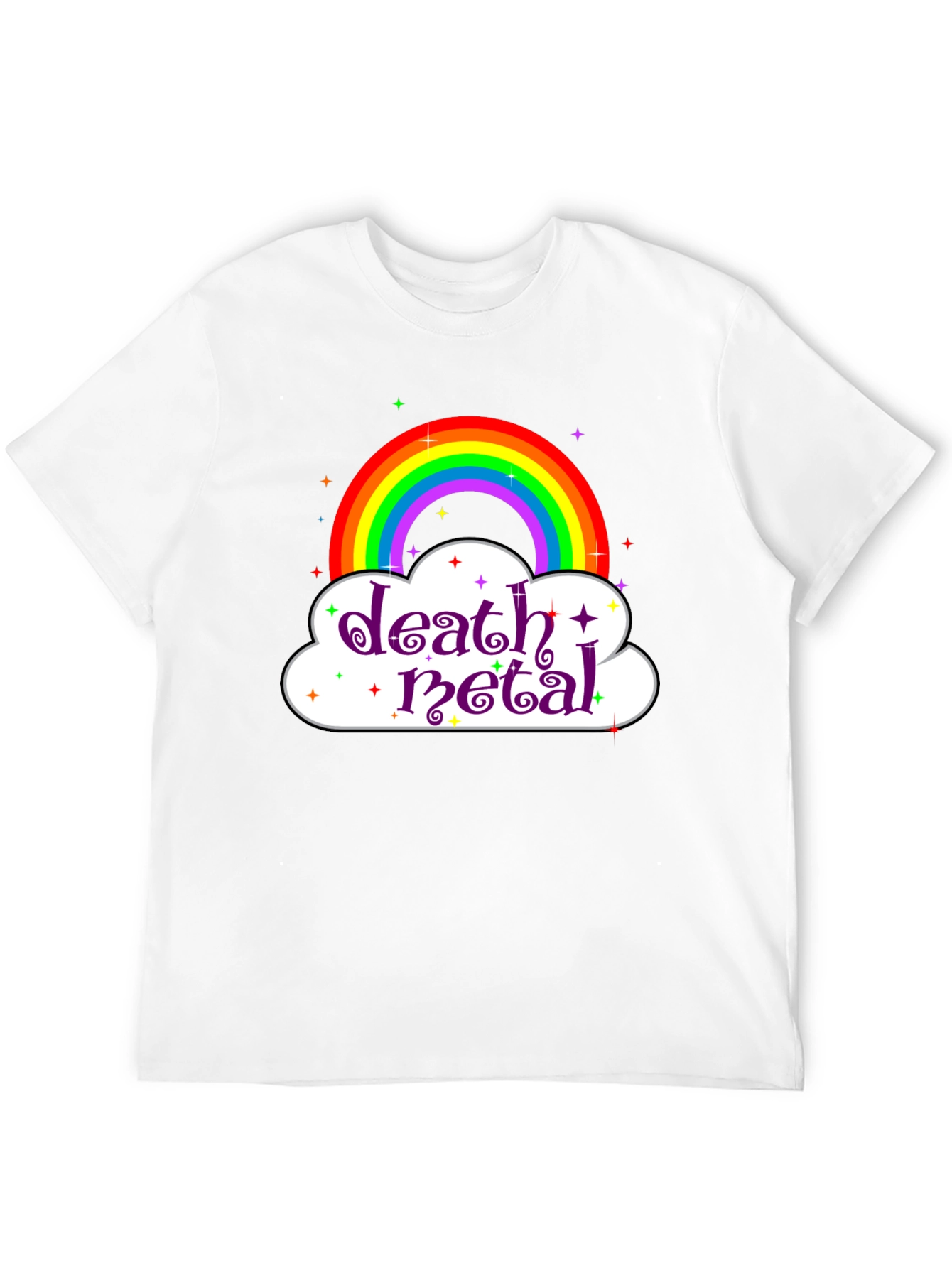 Death Metal Rainbow Graphic Tee - Black