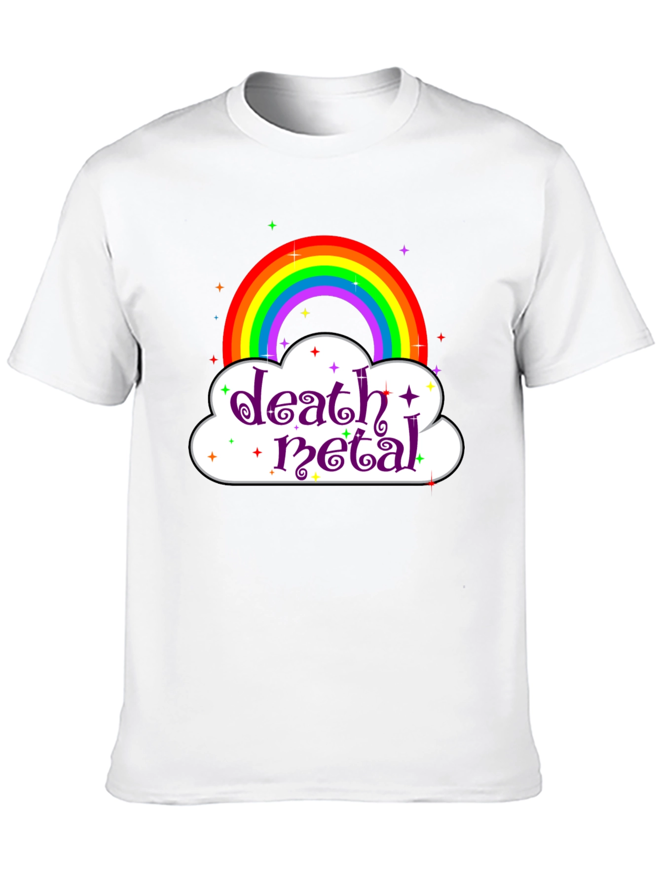 Death Metal Rainbow Graphic Tee - Black