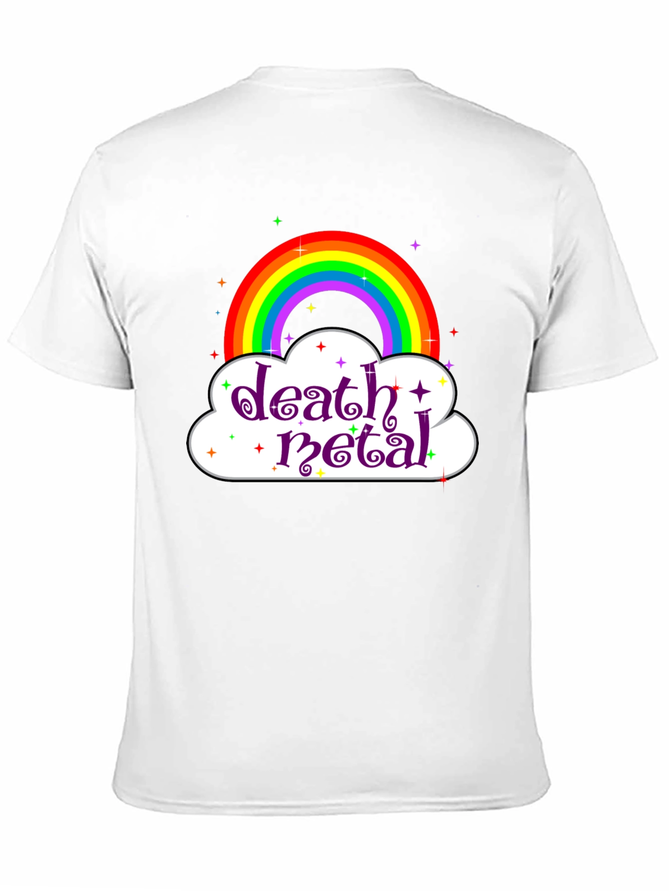 Death Metal Rainbow Graphic Tee - Black