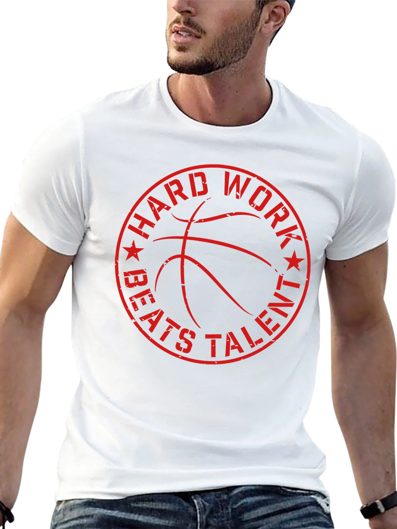 Hard Work Beats Talent Basketball Graphic T-Shirt
