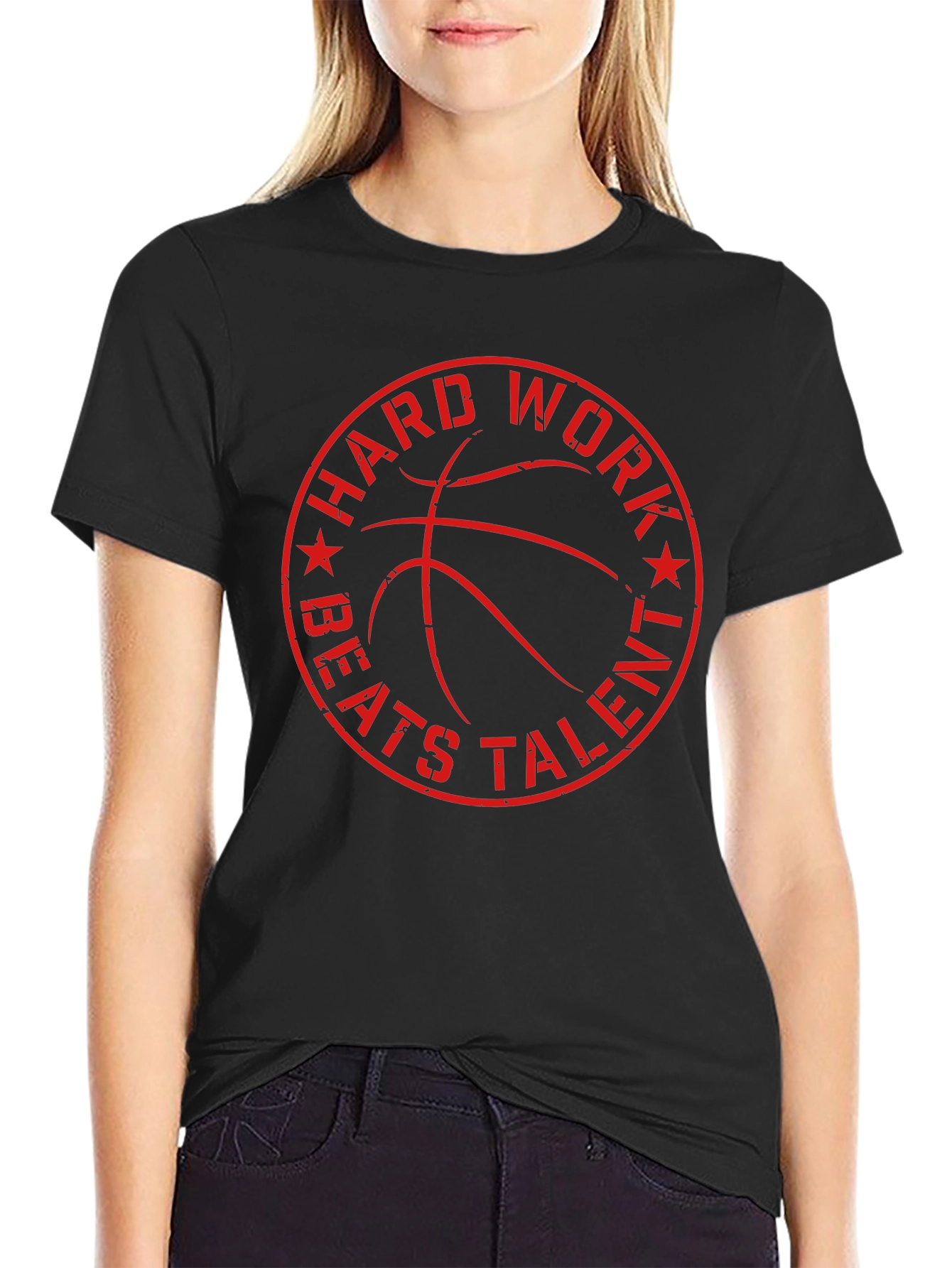 Hard Work Beats Talent Basketball Graphic T-Shirt