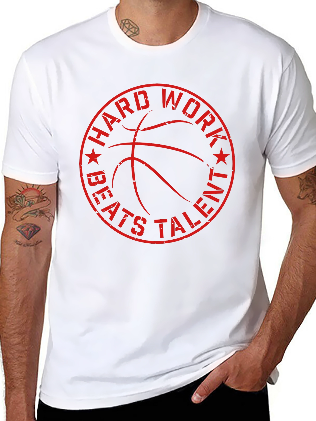 Hard Work Beats Talent Basketball Graphic T-Shirt