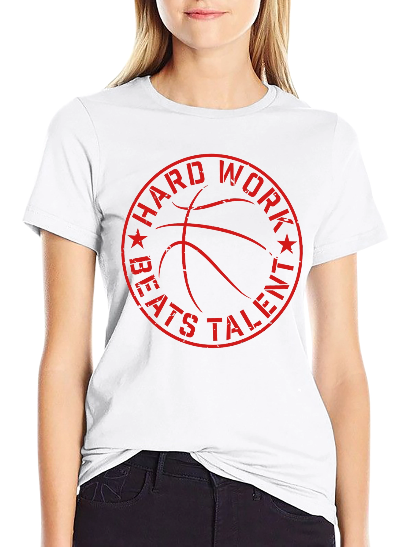 Hard Work Beats Talent Basketball Graphic T-Shirt