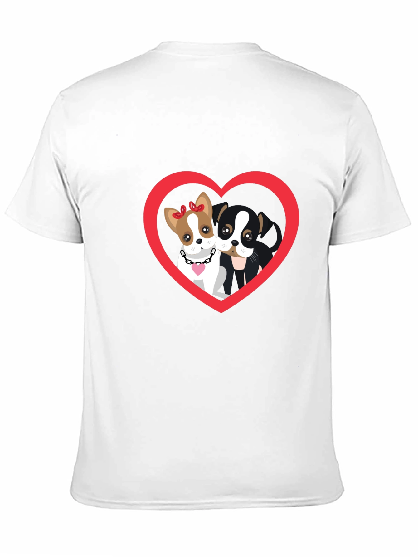 Dog Lovers Heart Graphic Tee - Black Cotton T-Shirt