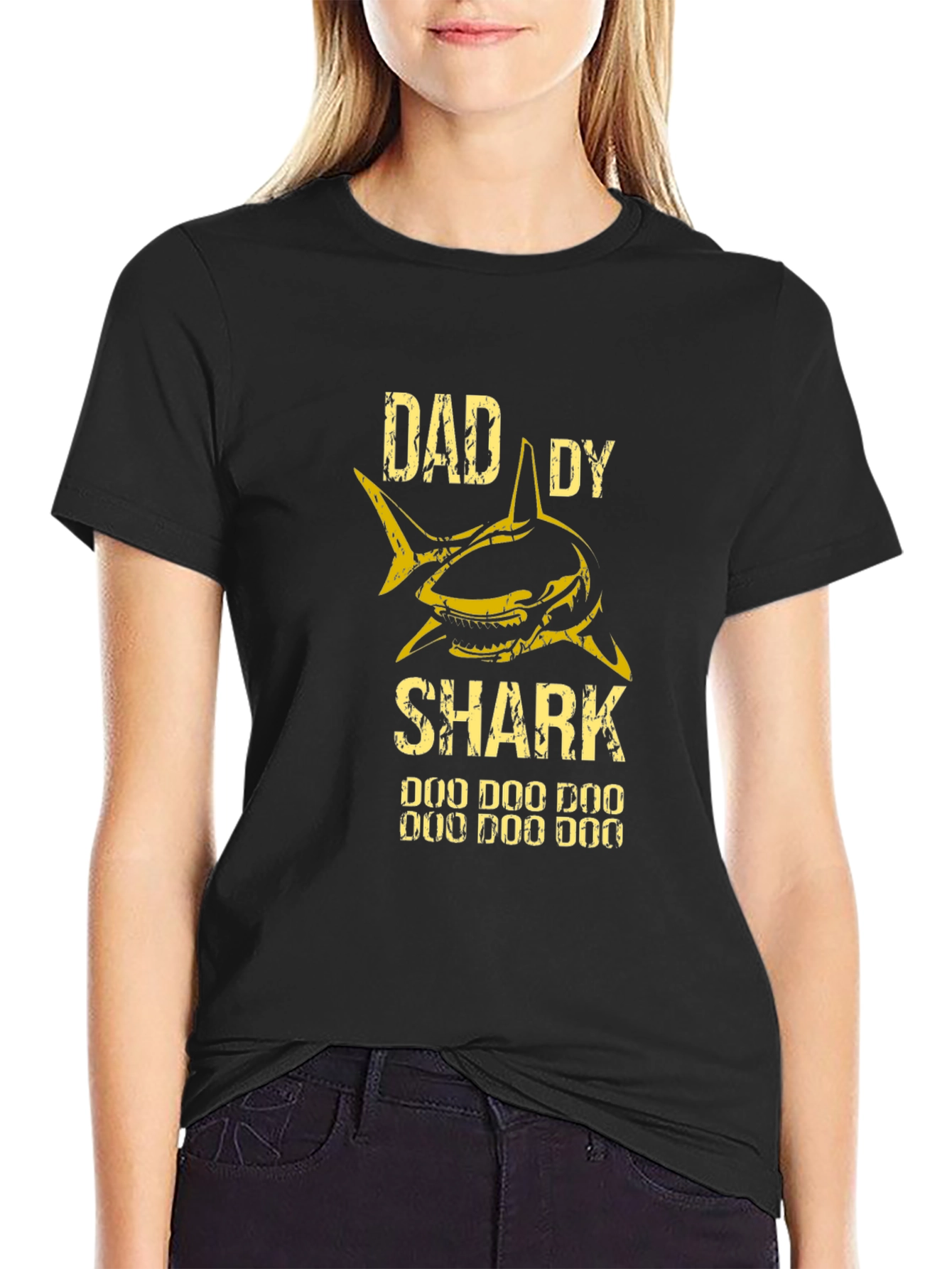 Daddy Shark Graphic T-Shirt - Black