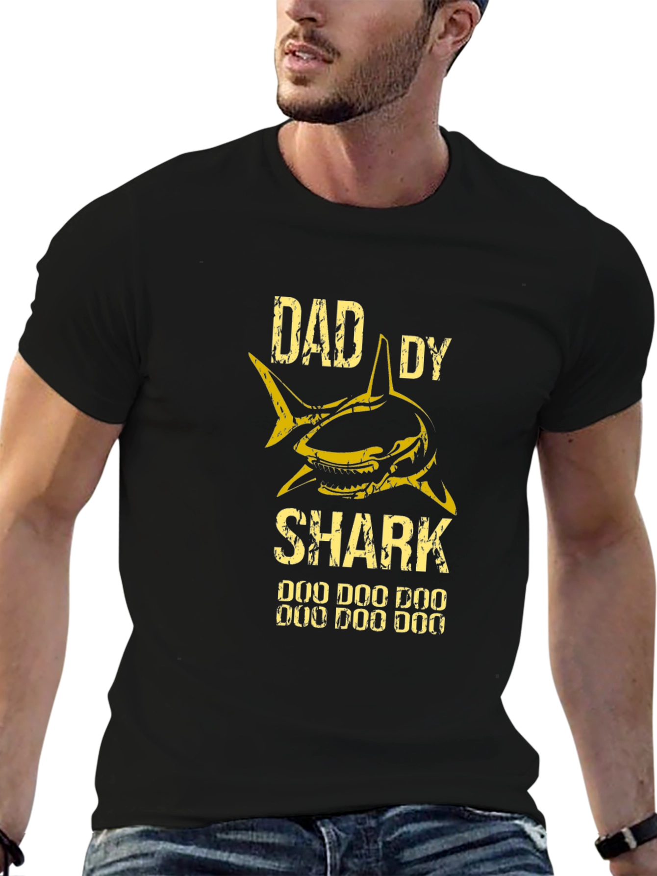 Daddy Shark Graphic T-Shirt - Black
