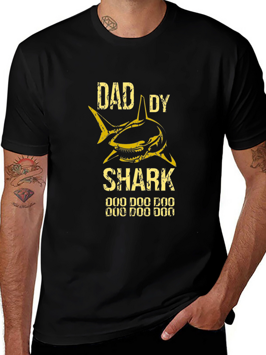 Daddy Shark Graphic T-Shirt - Black