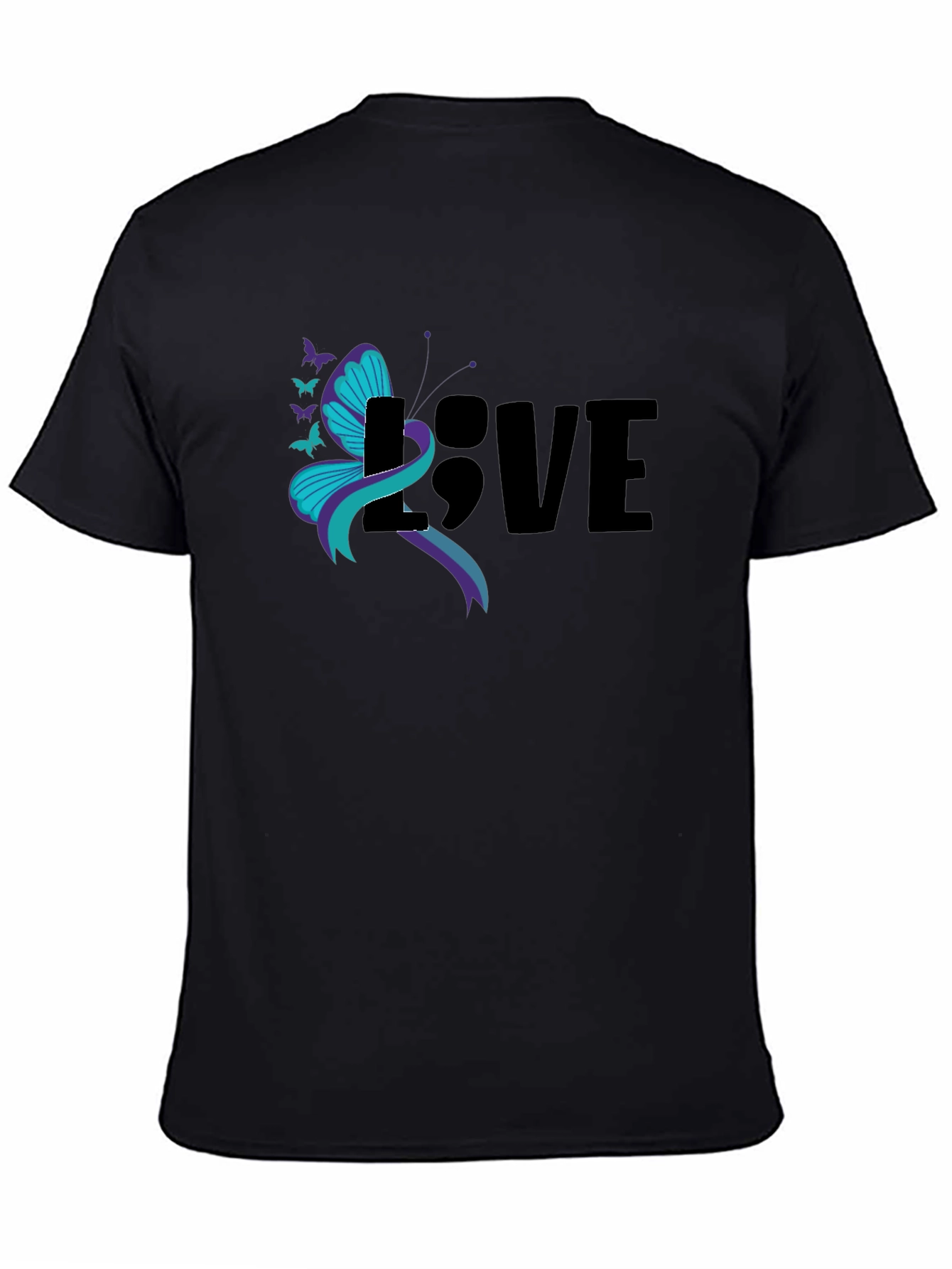 Love Sem-colon Butterfly Suicide Prevention T-Shirt