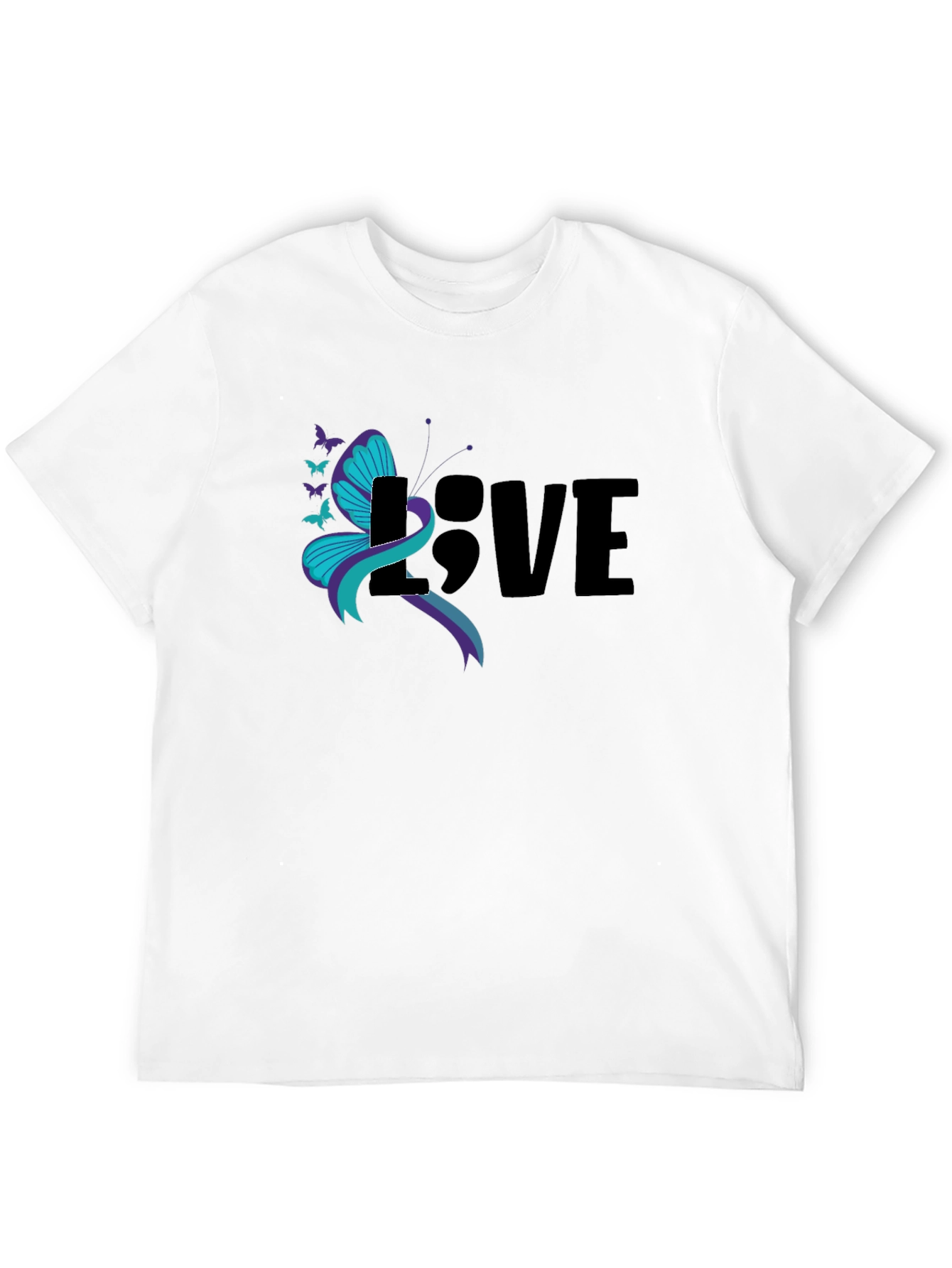 Love Sem-colon Butterfly Suicide Prevention T-Shirt