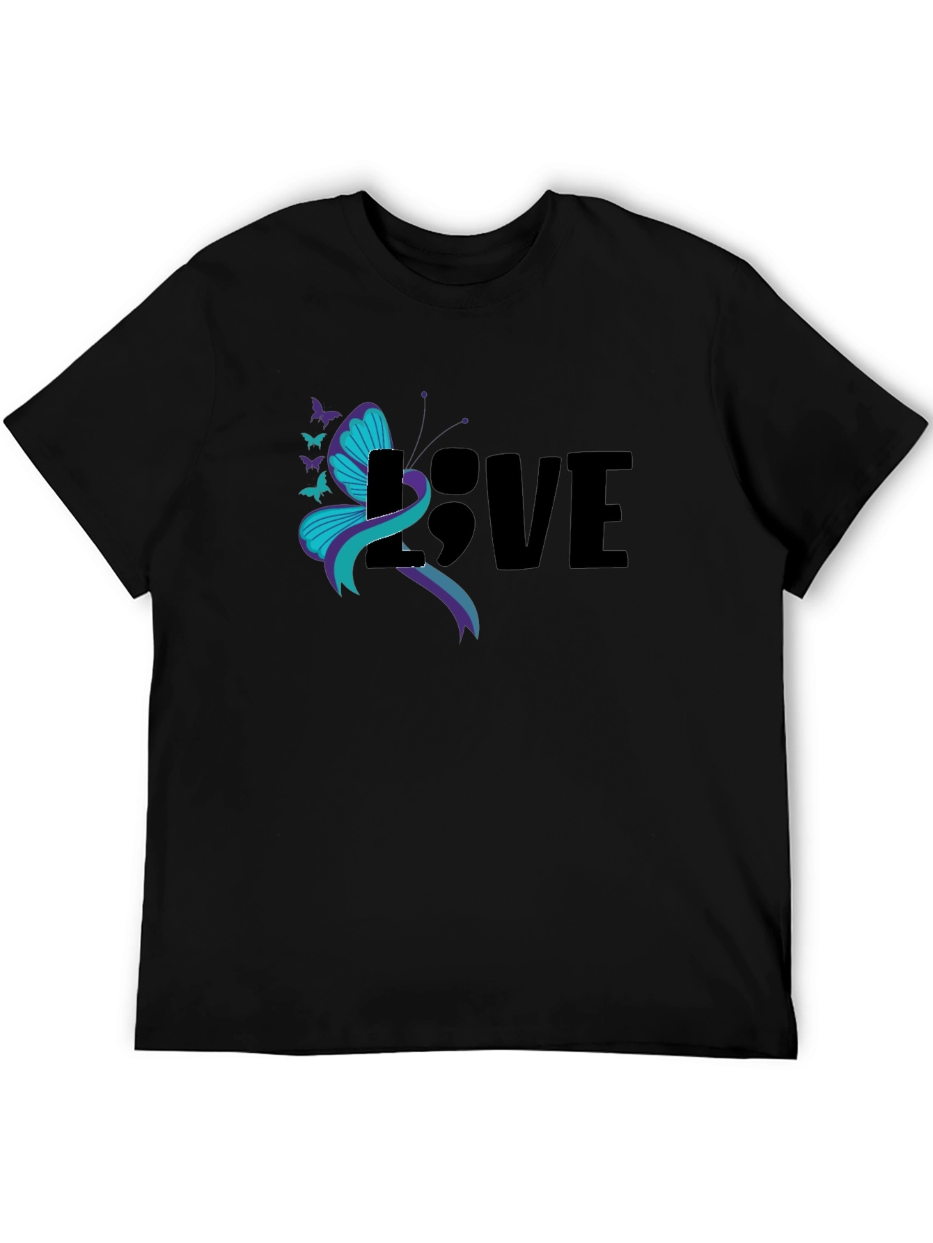 Love Sem-colon Butterfly Suicide Prevention T-Shirt