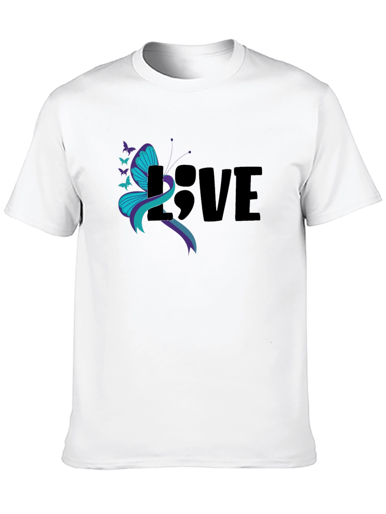 Love Sem-colon Butterfly Suicide Prevention T-Shirt