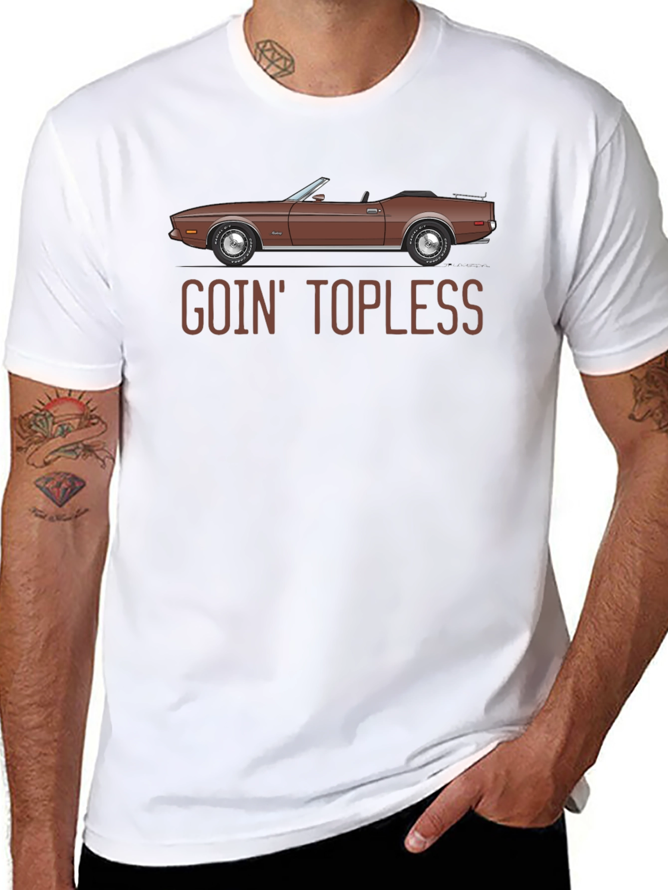 Goin Topless Classic Car Graphic Tee - Black