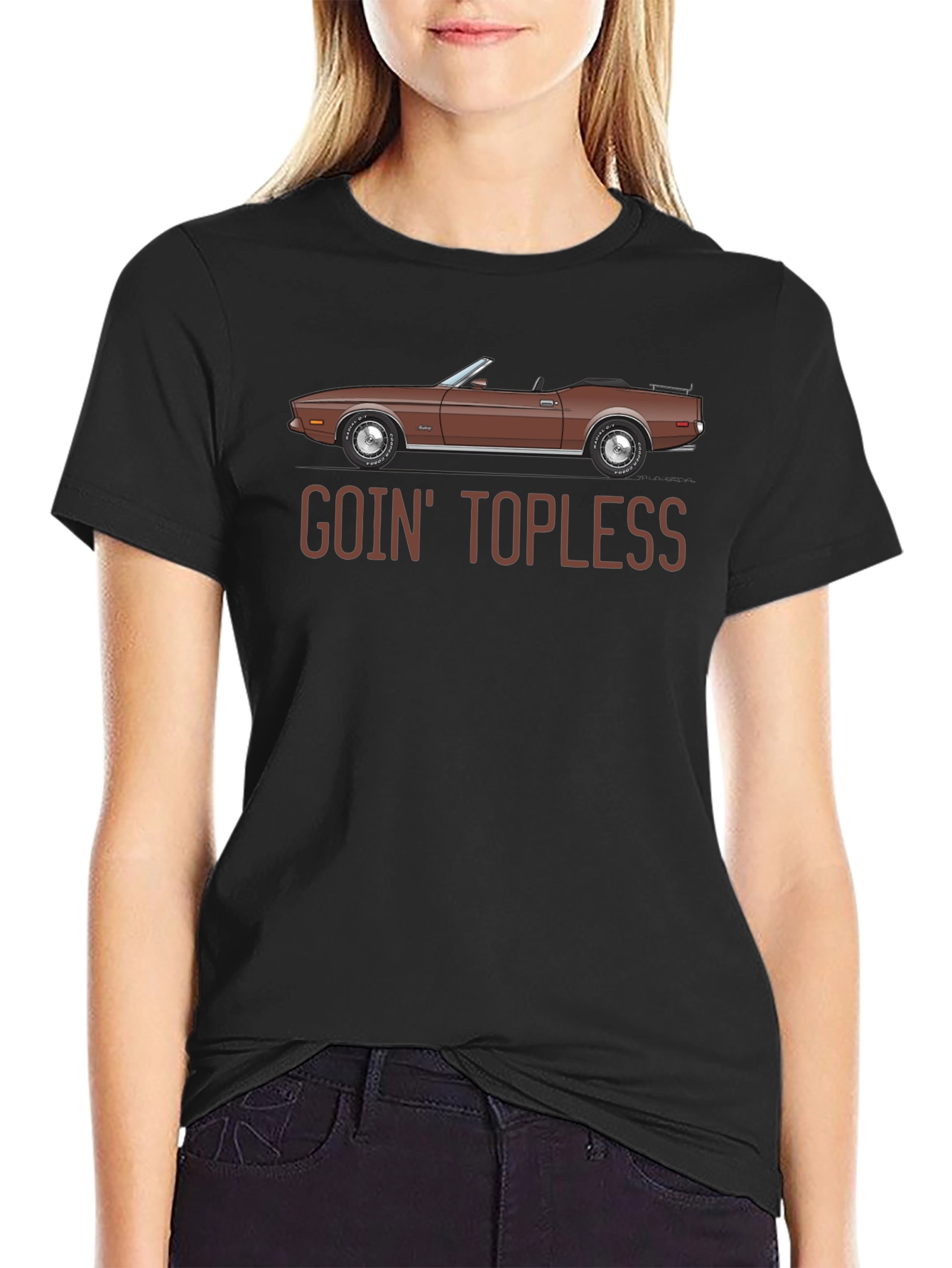 Goin Topless Classic Car Graphic Tee - Black