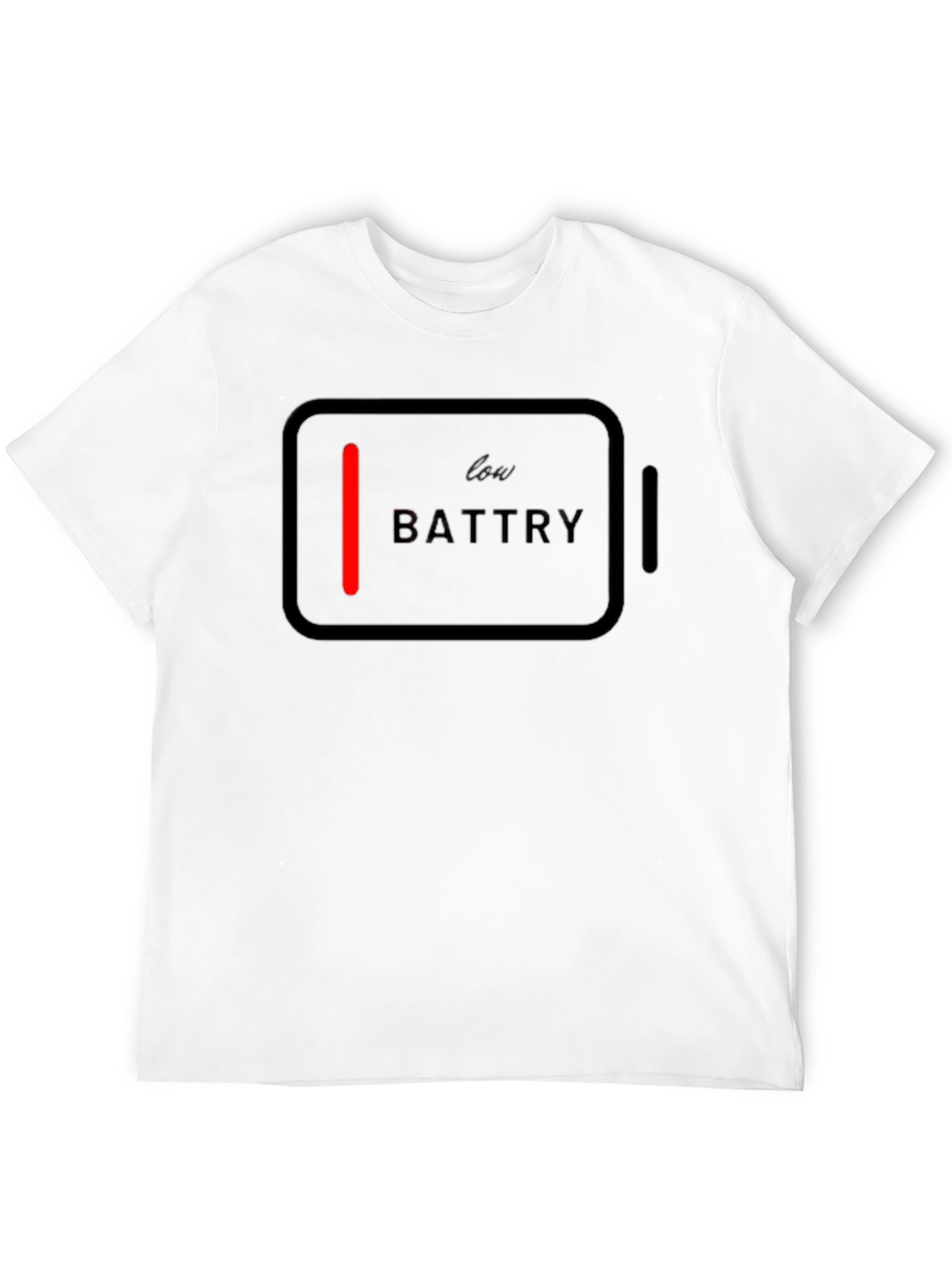 Low Battery Graphic Tee - Black Cotton T-Shirt