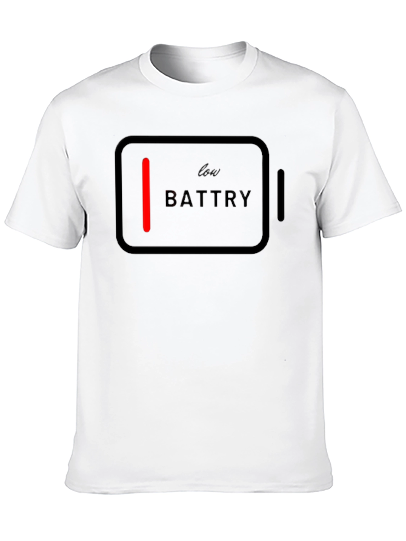 Low Battery Graphic Tee - Black Cotton T-Shirt