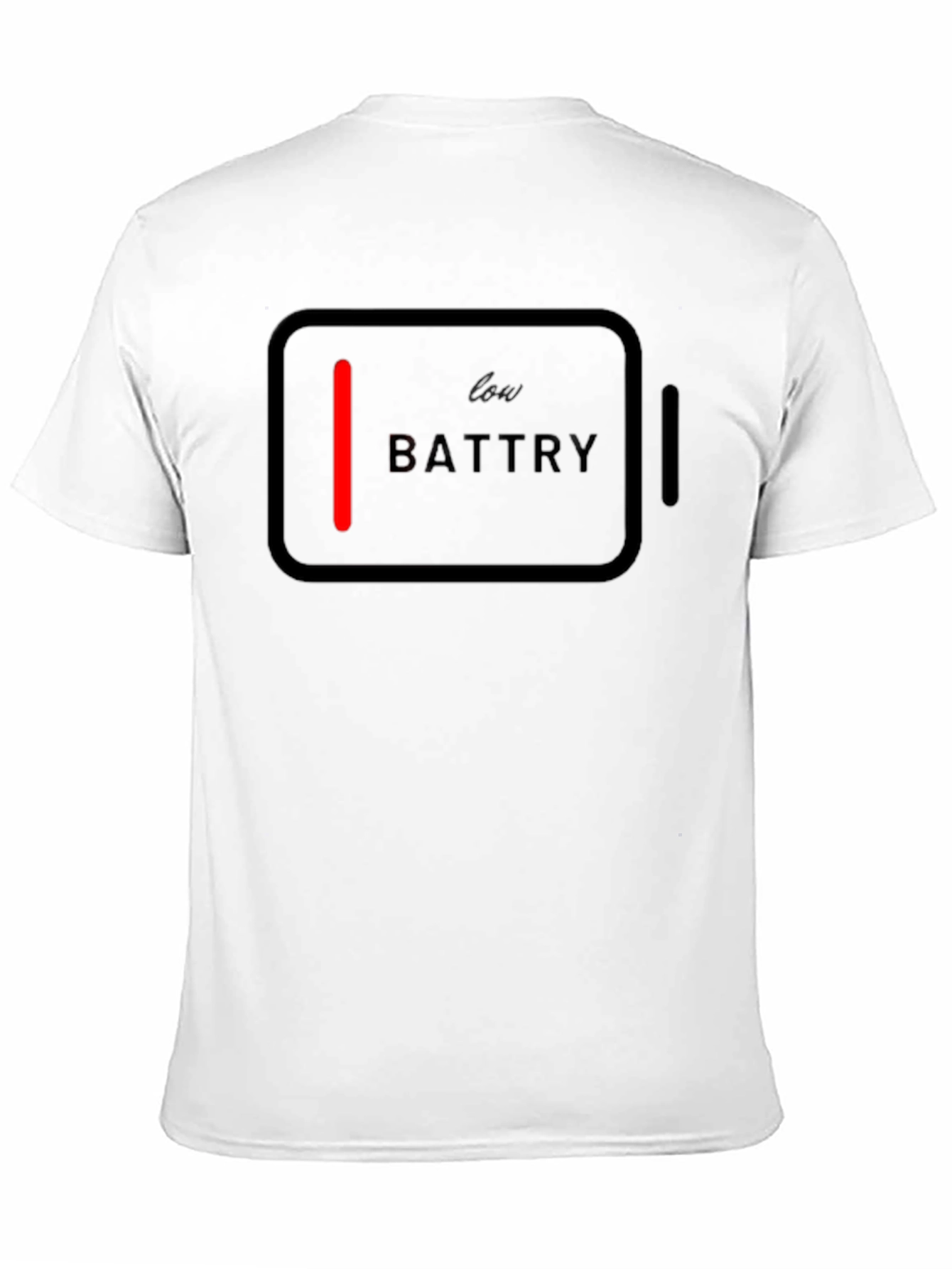 Low Battery Graphic Tee - Black Cotton T-Shirt