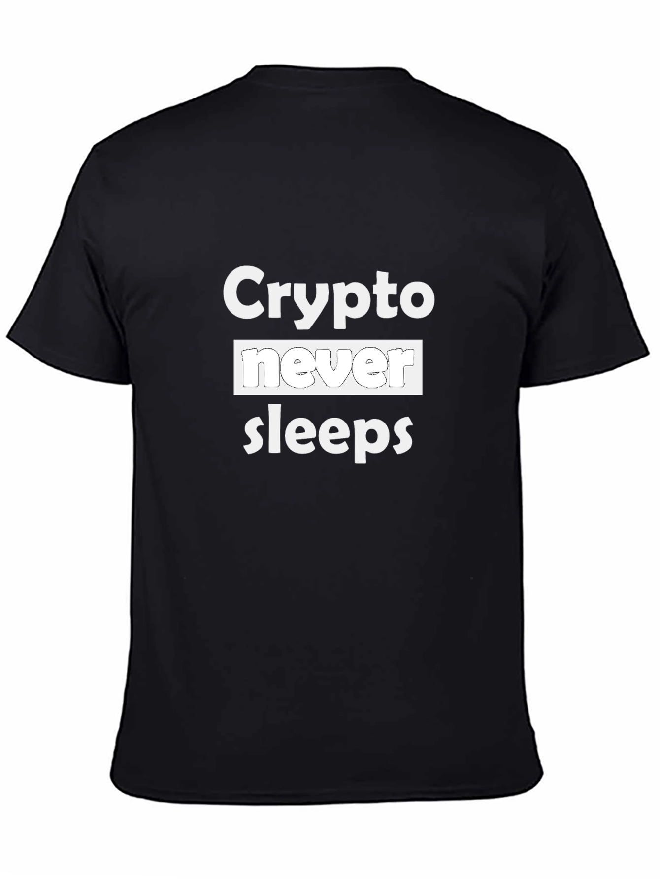 Crypto Never Sleeps Black T-Shirt