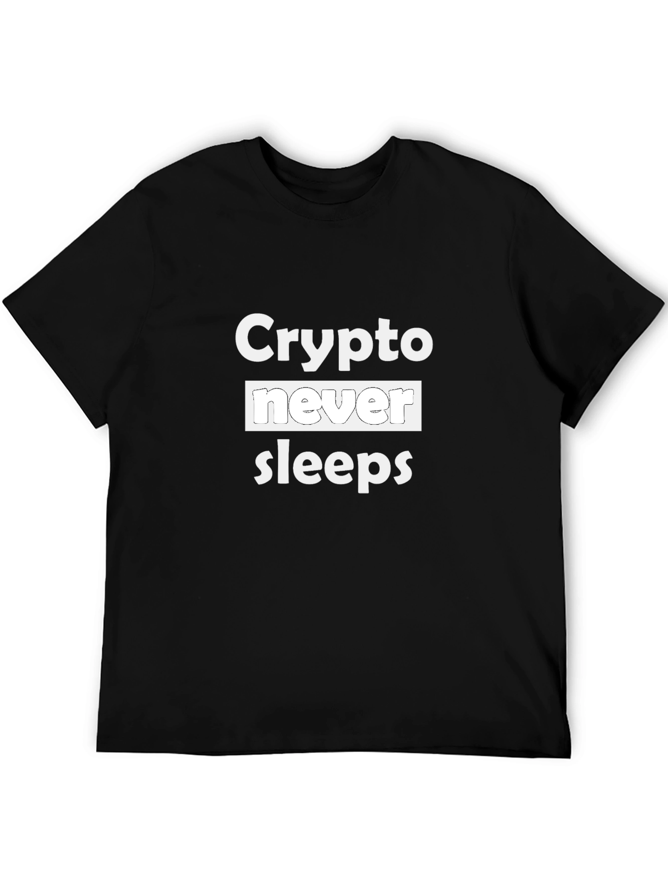 Crypto Never Sleeps Black T-Shirt