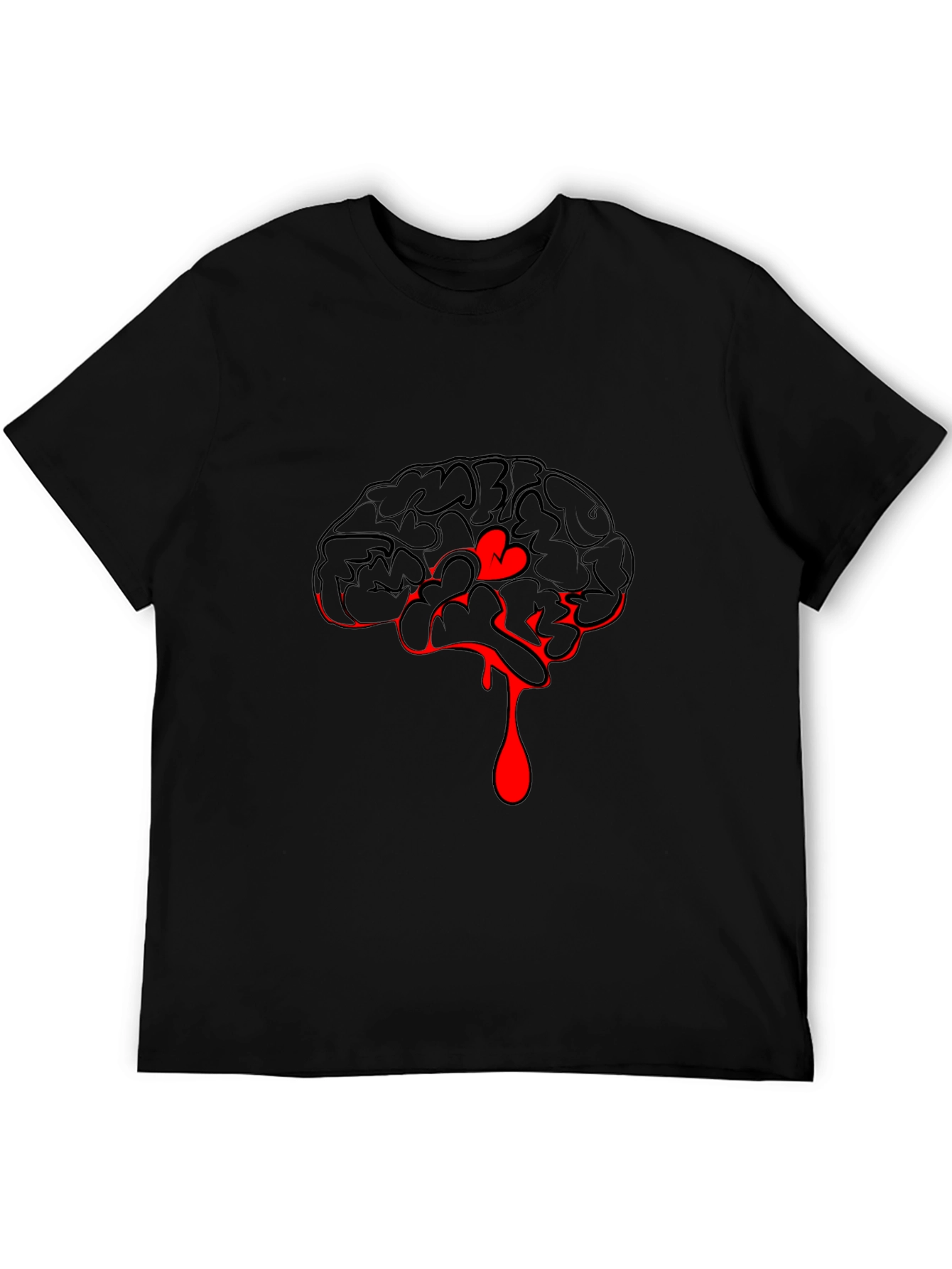 Bloody Brain Graphic Tee - Mens Black Cotton Shirt