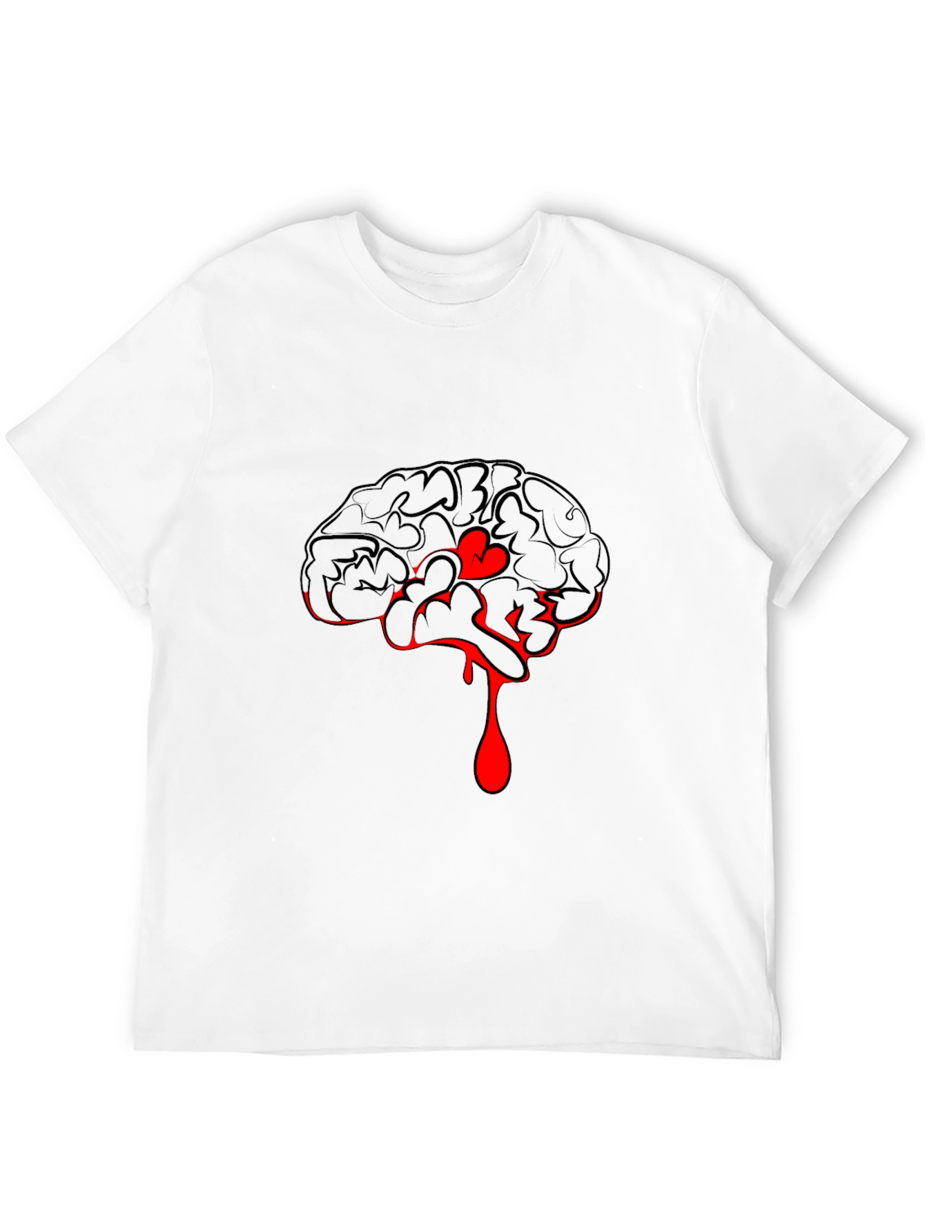 Bloody Brain Graphic Tee - Mens Black Cotton Shirt