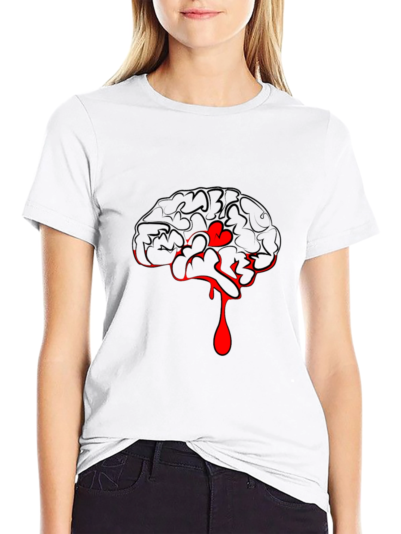 Bloody Brain Graphic Tee - Mens Black Cotton Shirt