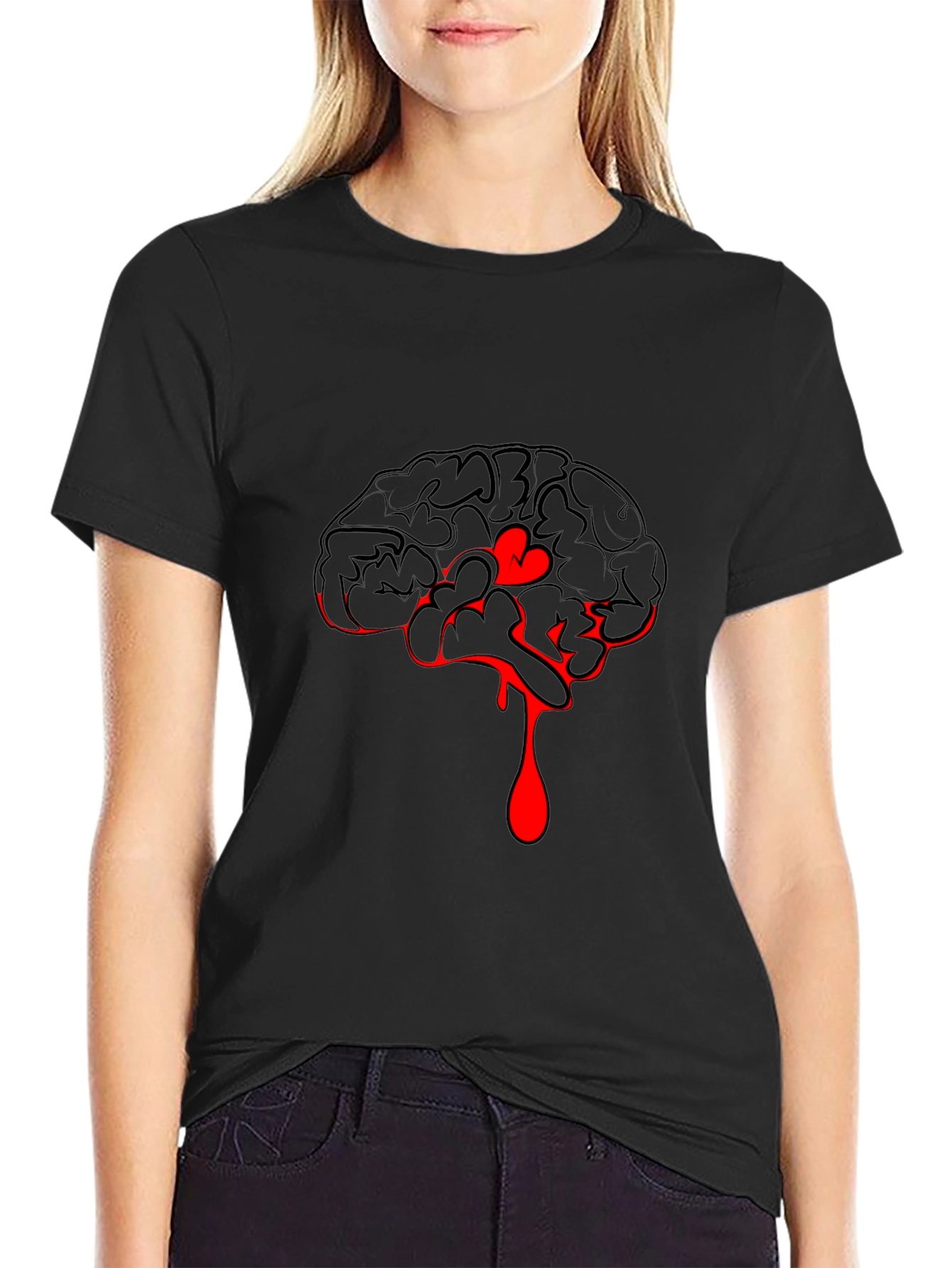 Bloody Brain Graphic Tee - Mens Black Cotton Shirt
