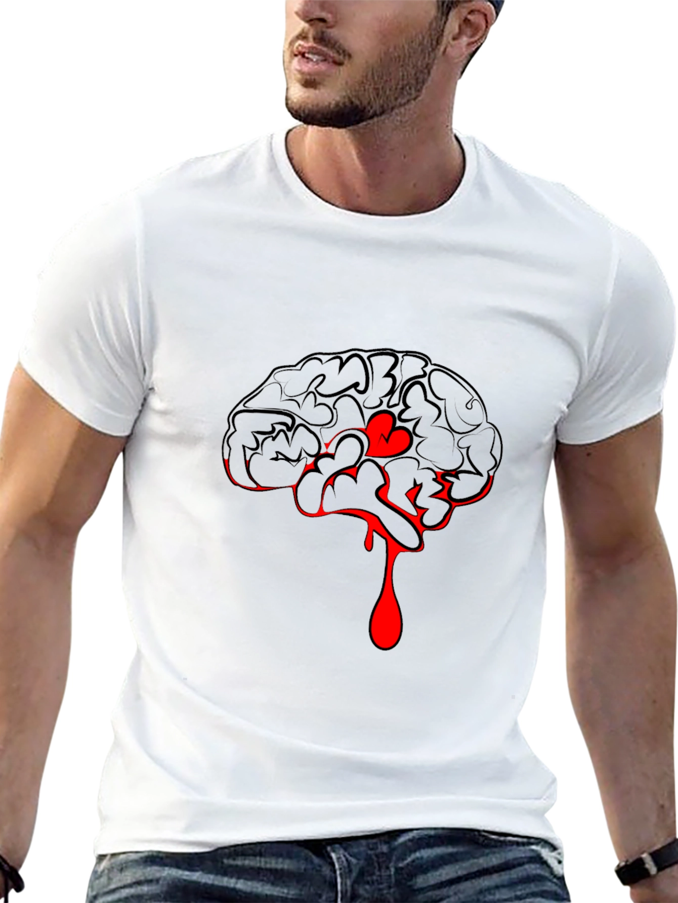 Bloody Brain Graphic Tee - Mens Black Cotton Shirt