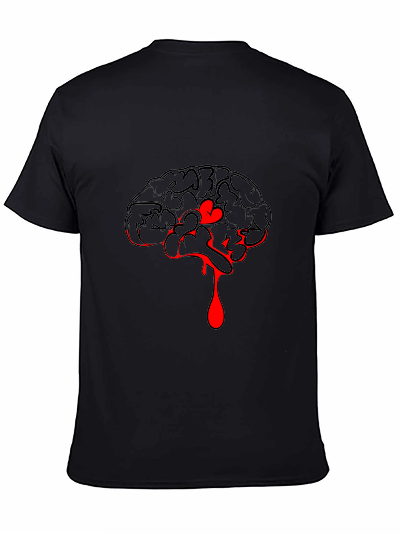Bloody Brain Graphic Tee - Mens Black Cotton Shirt