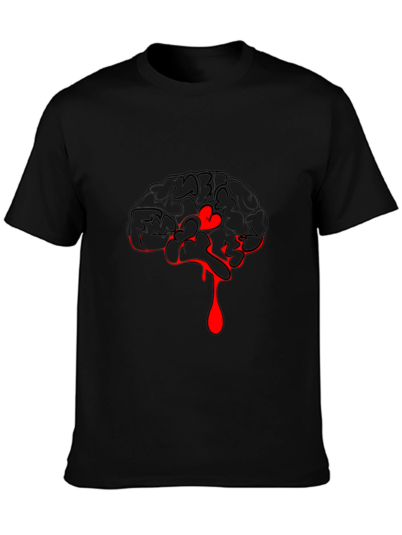 Bloody Brain Graphic Tee - Mens Black Cotton Shirt