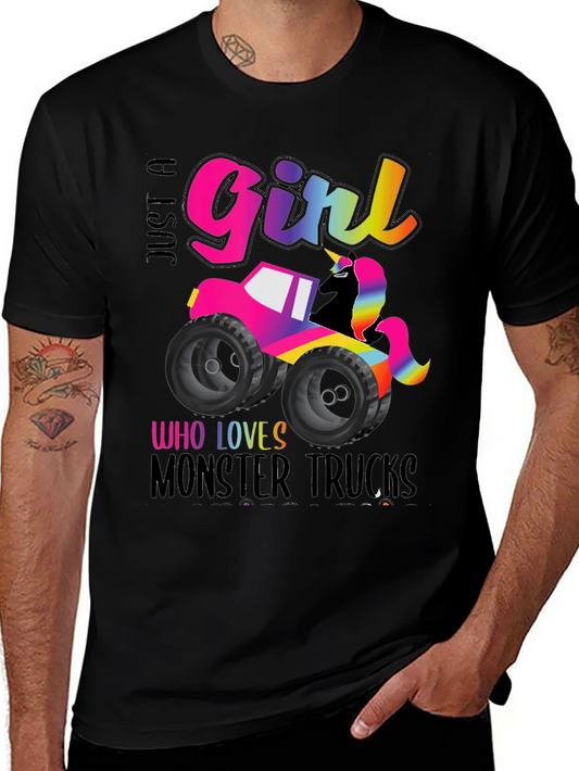Girl Monster Truck Unicorn T-Shirt