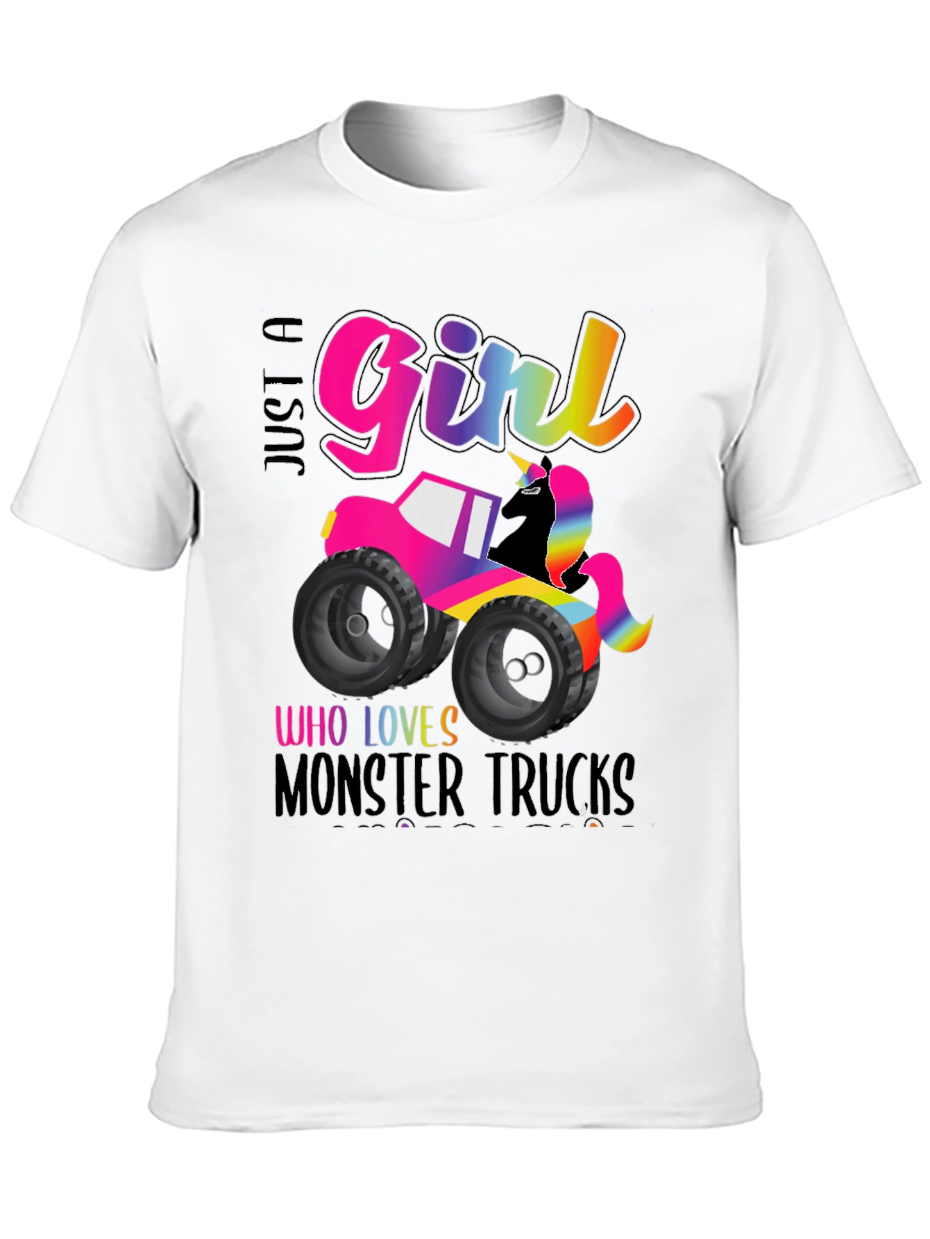 Girl Monster Truck Unicorn T-Shirt