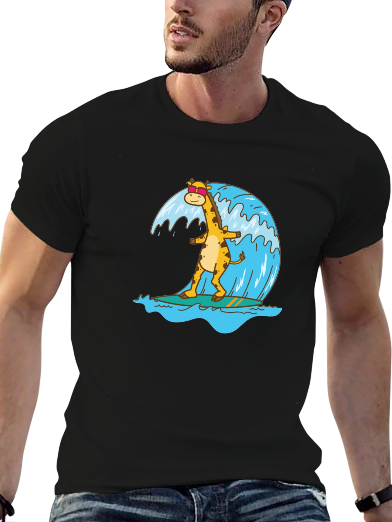 Surfing Giraffe Graphic Tee