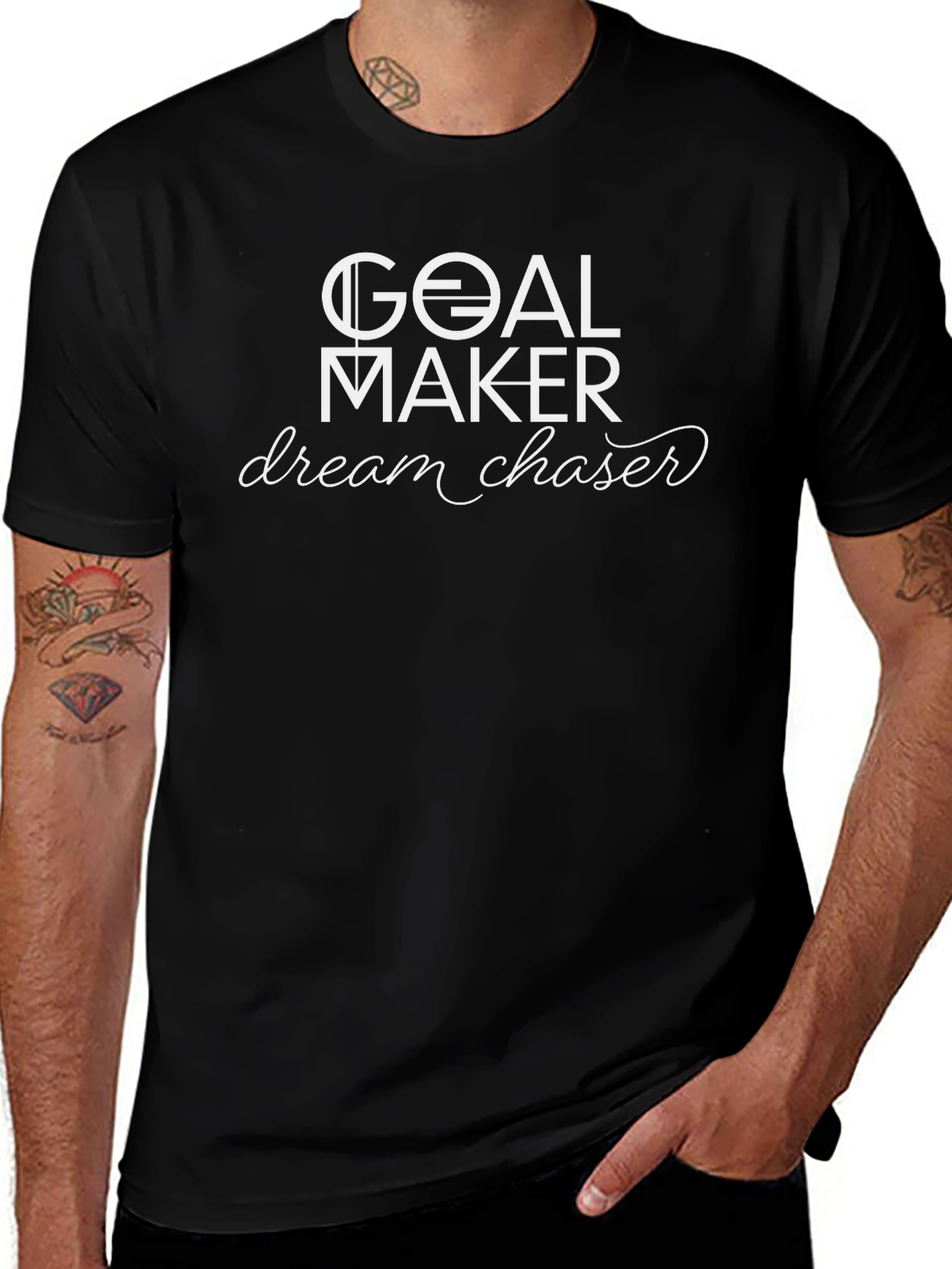 Goal Maker Dream Chaser Black Graphic T-Shirt