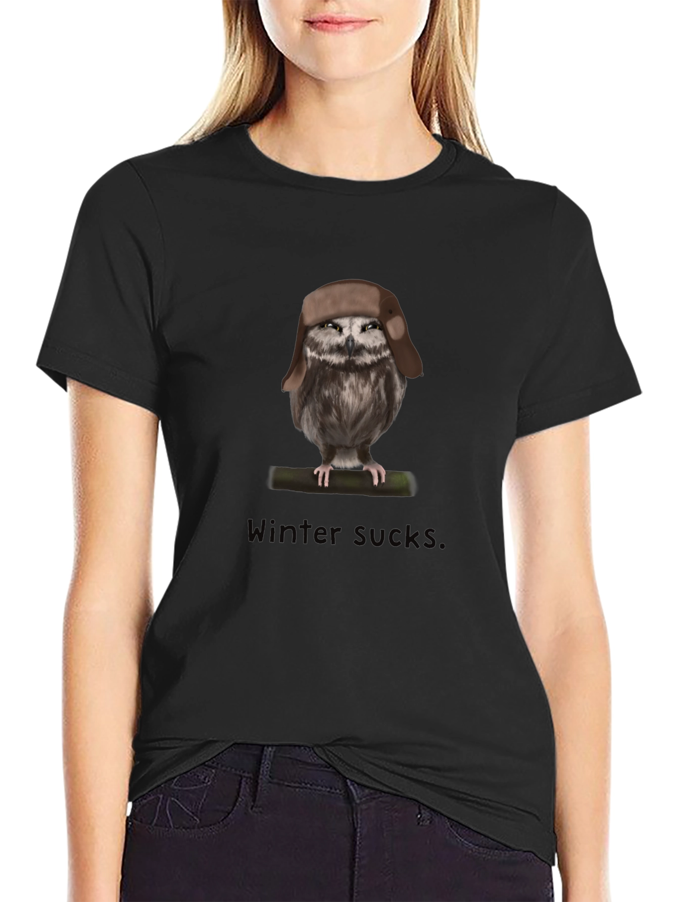 Winter Sucks Owl T-Shirt - Humor Tee