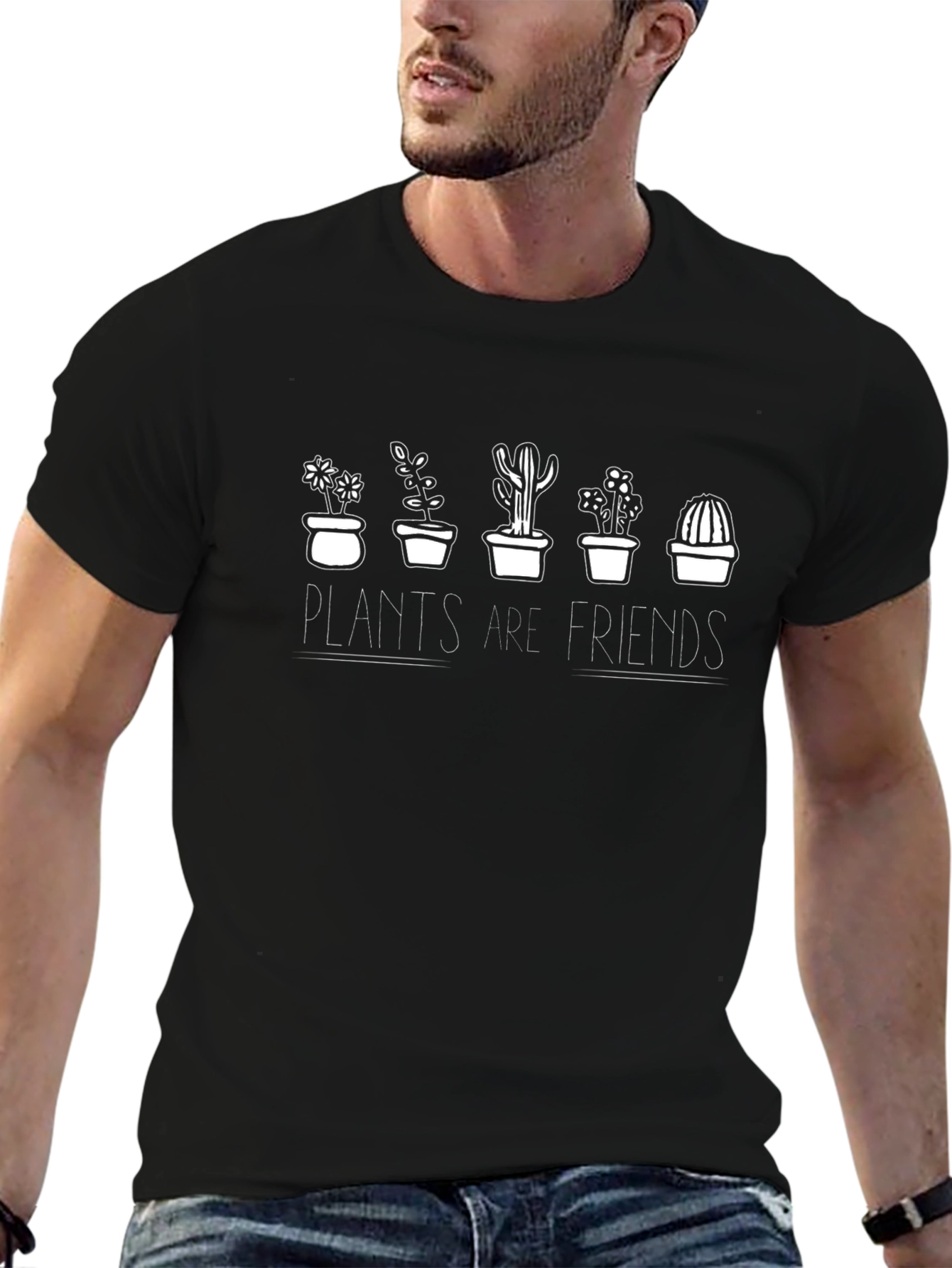 Plants Are Friends Graphic Tee - Black