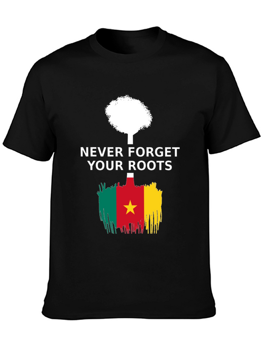 Never Forget Your Roots Cameroon Flag T-Shirt