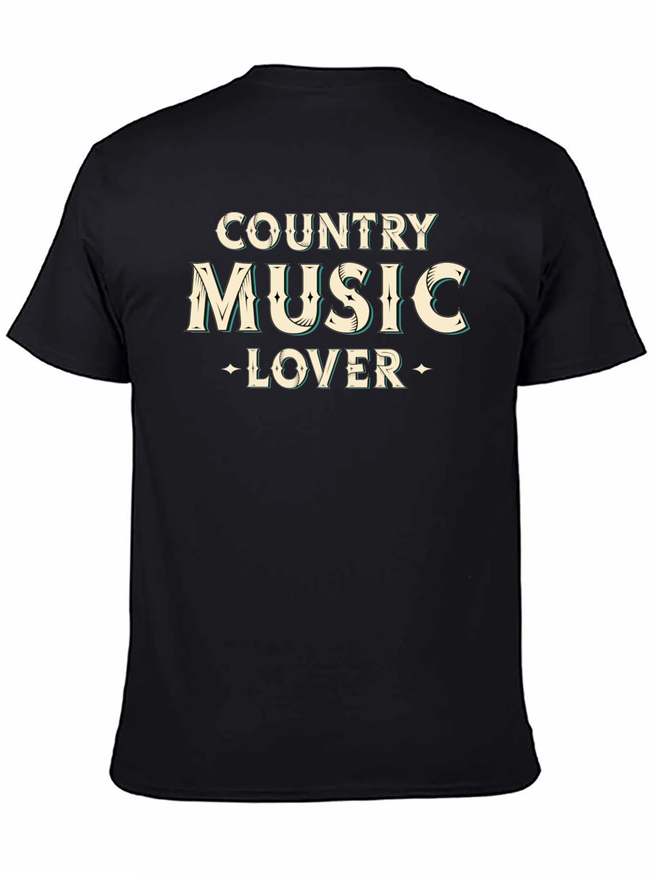 Country Music Lover Black Graphic Tee