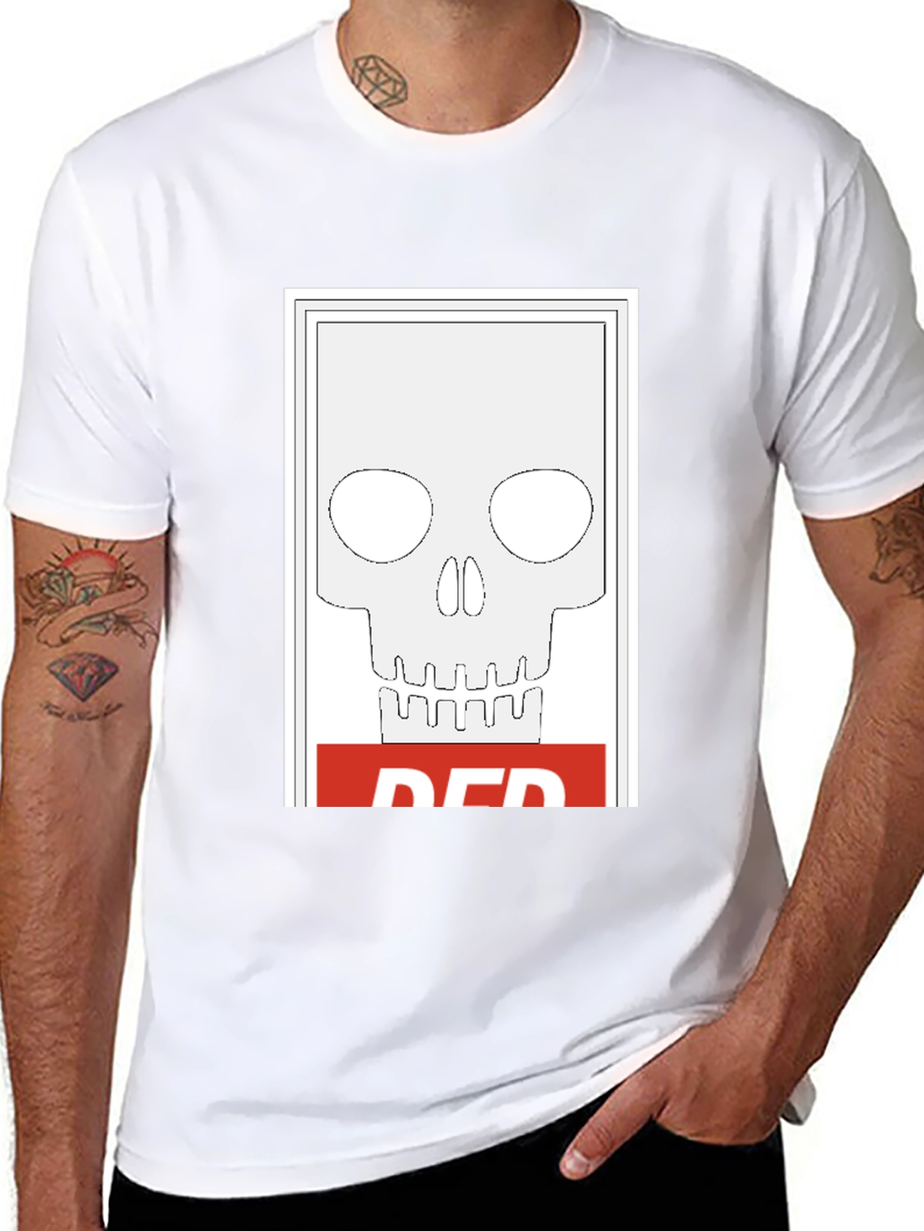 Red Skull Graphic Tee - Edgy Streetwear