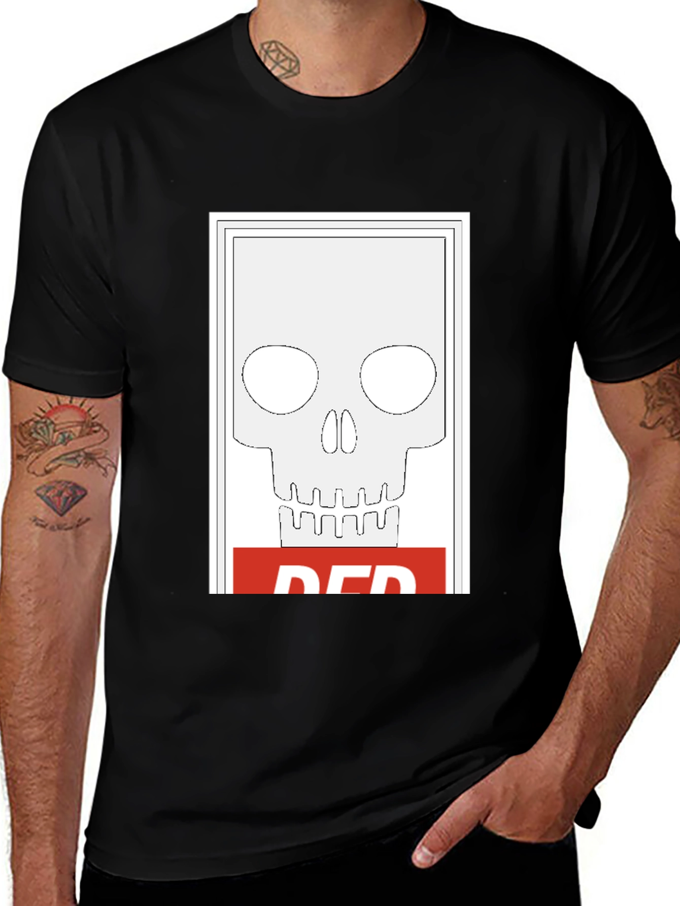 Red Skull Graphic Tee - Edgy Streetwear