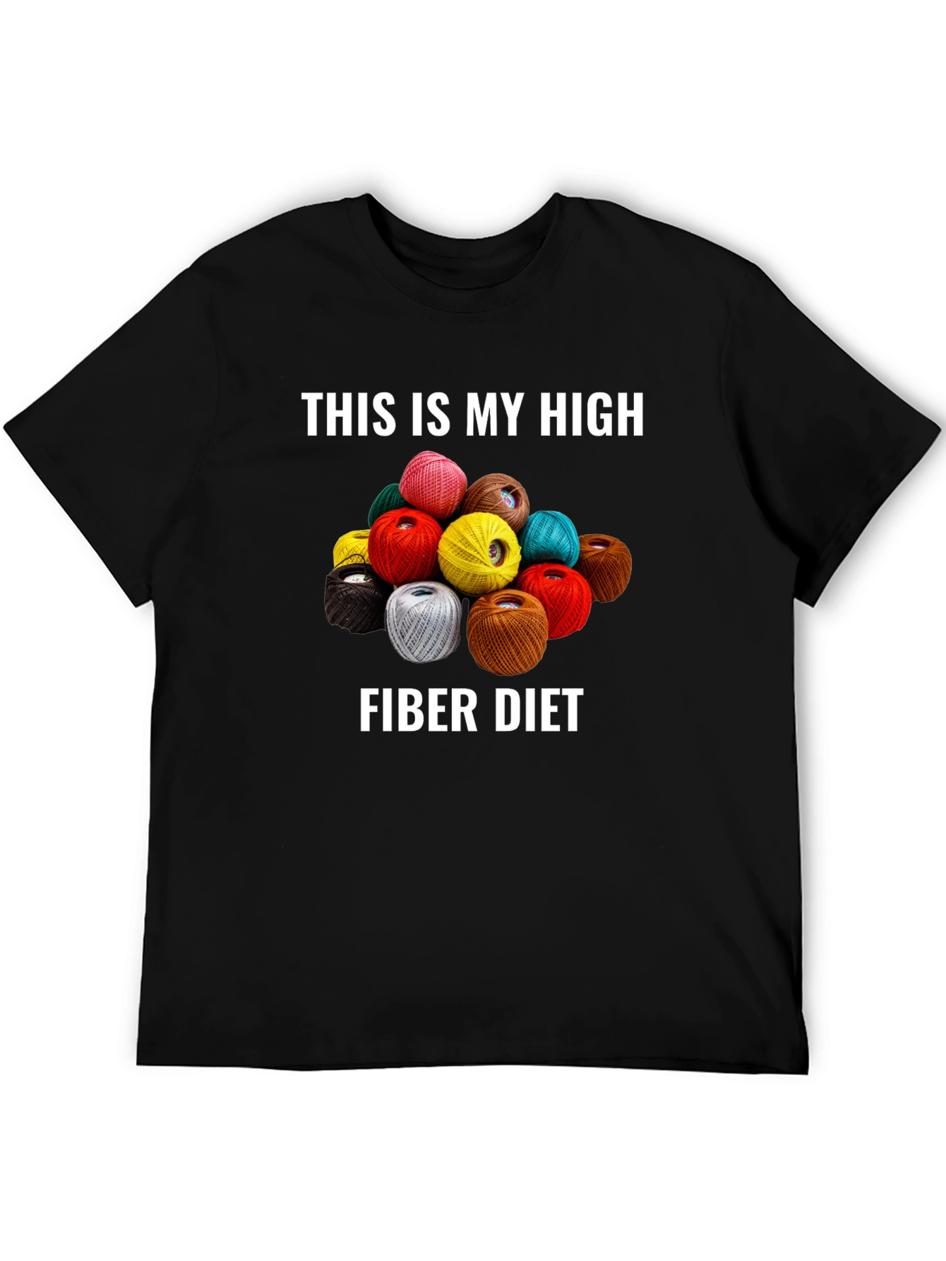 Fiber Diet Graphic T-Shirt - Novelty Yarn Lover Tee