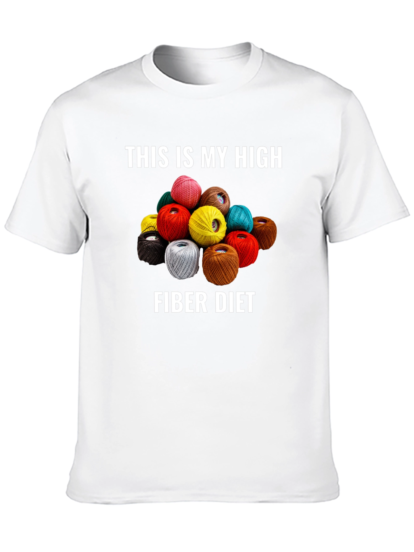 Fiber Diet Graphic T-Shirt - Novelty Yarn Lover Tee