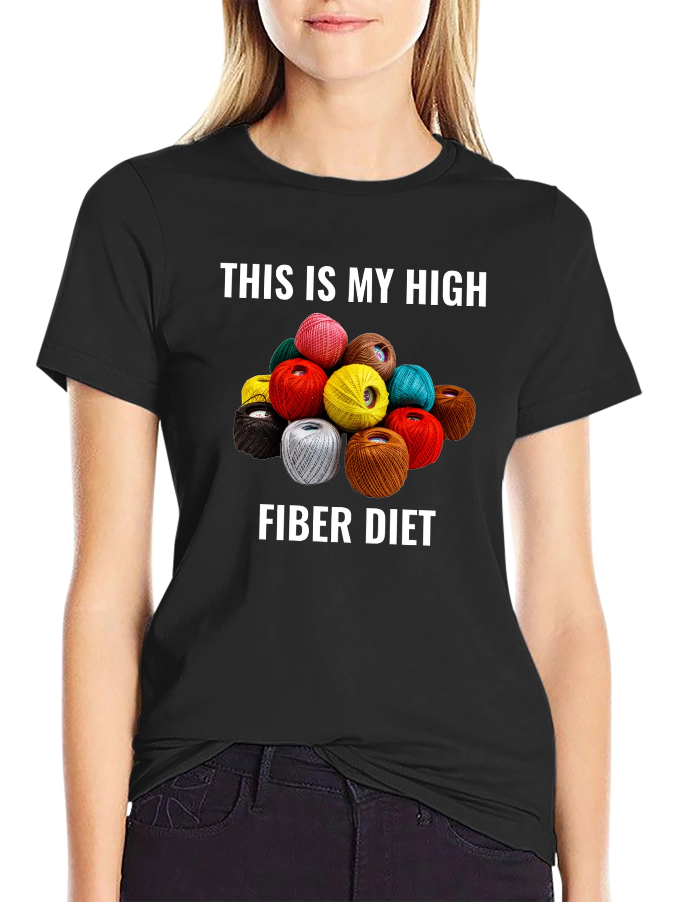 Fiber Diet Graphic T-Shirt - Novelty Yarn Lover Tee