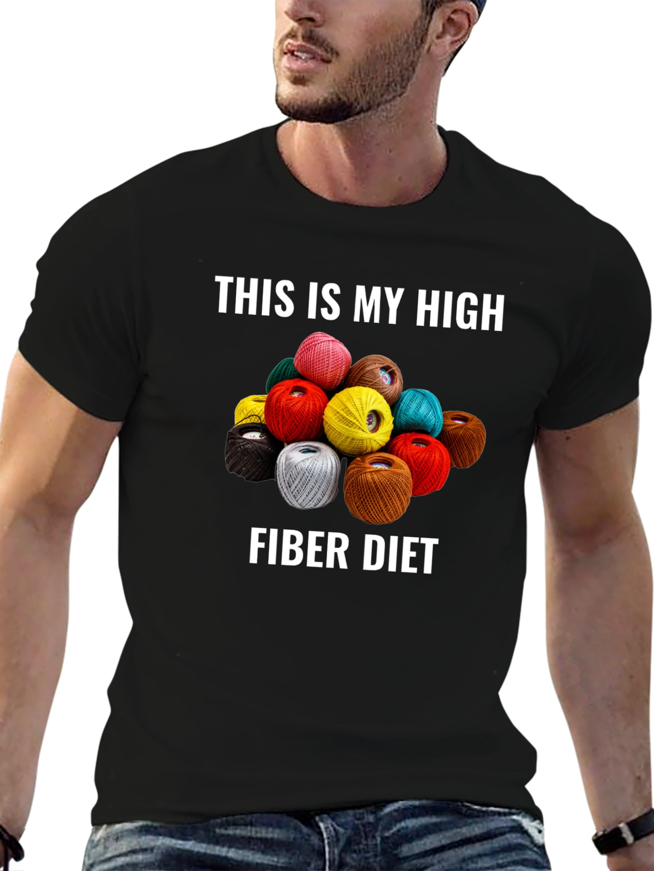 Fiber Diet Graphic T-Shirt - Novelty Yarn Lover Tee