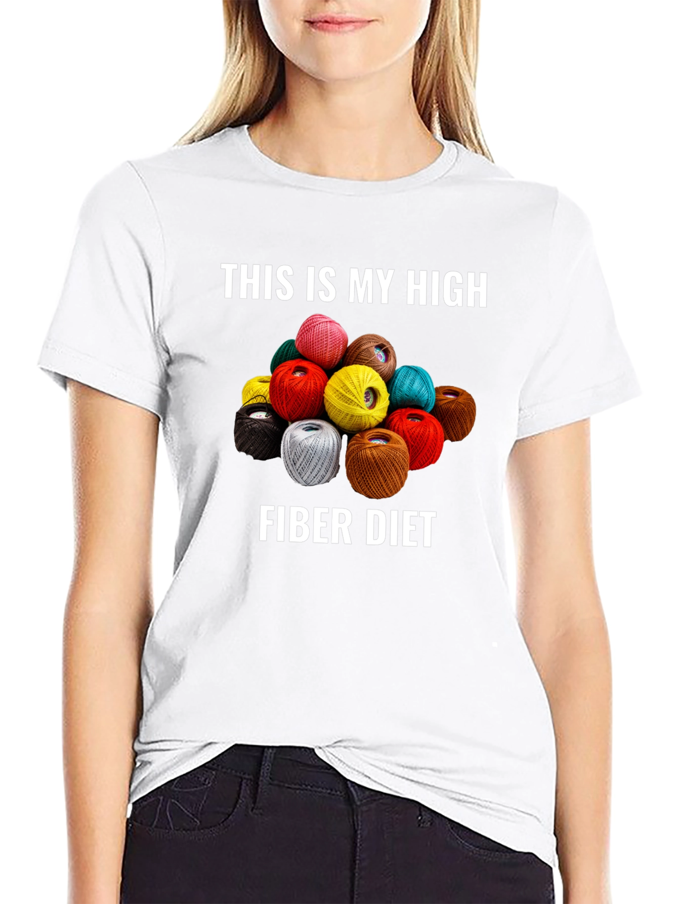 Fiber Diet Graphic T-Shirt - Novelty Yarn Lover Tee