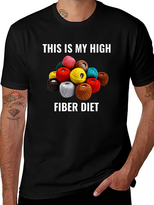 Fiber Diet Graphic T-Shirt - Novelty Yarn Lover Tee