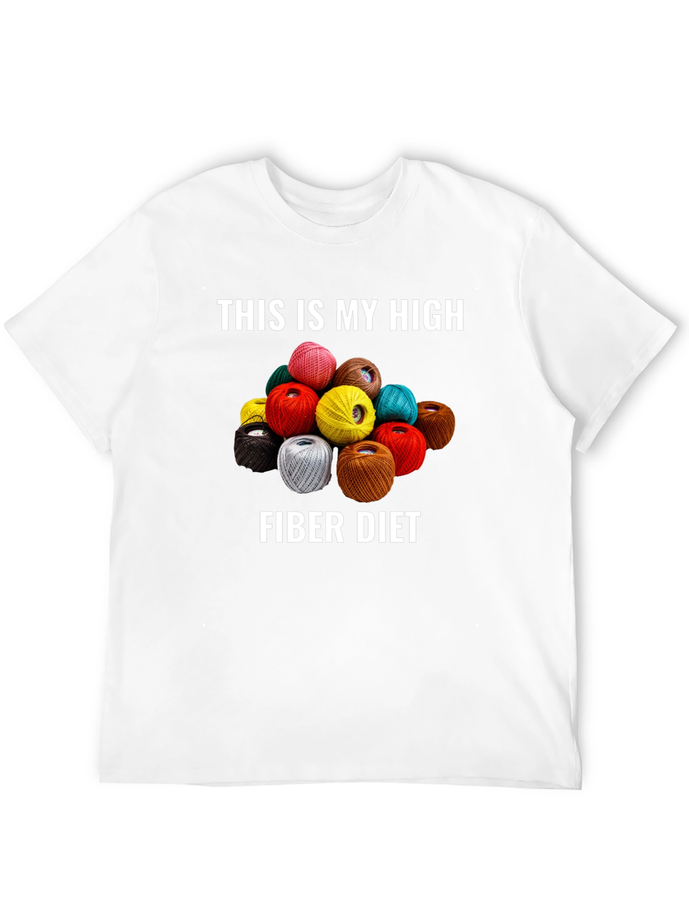 Fiber Diet Graphic T-Shirt - Novelty Yarn Lover Tee