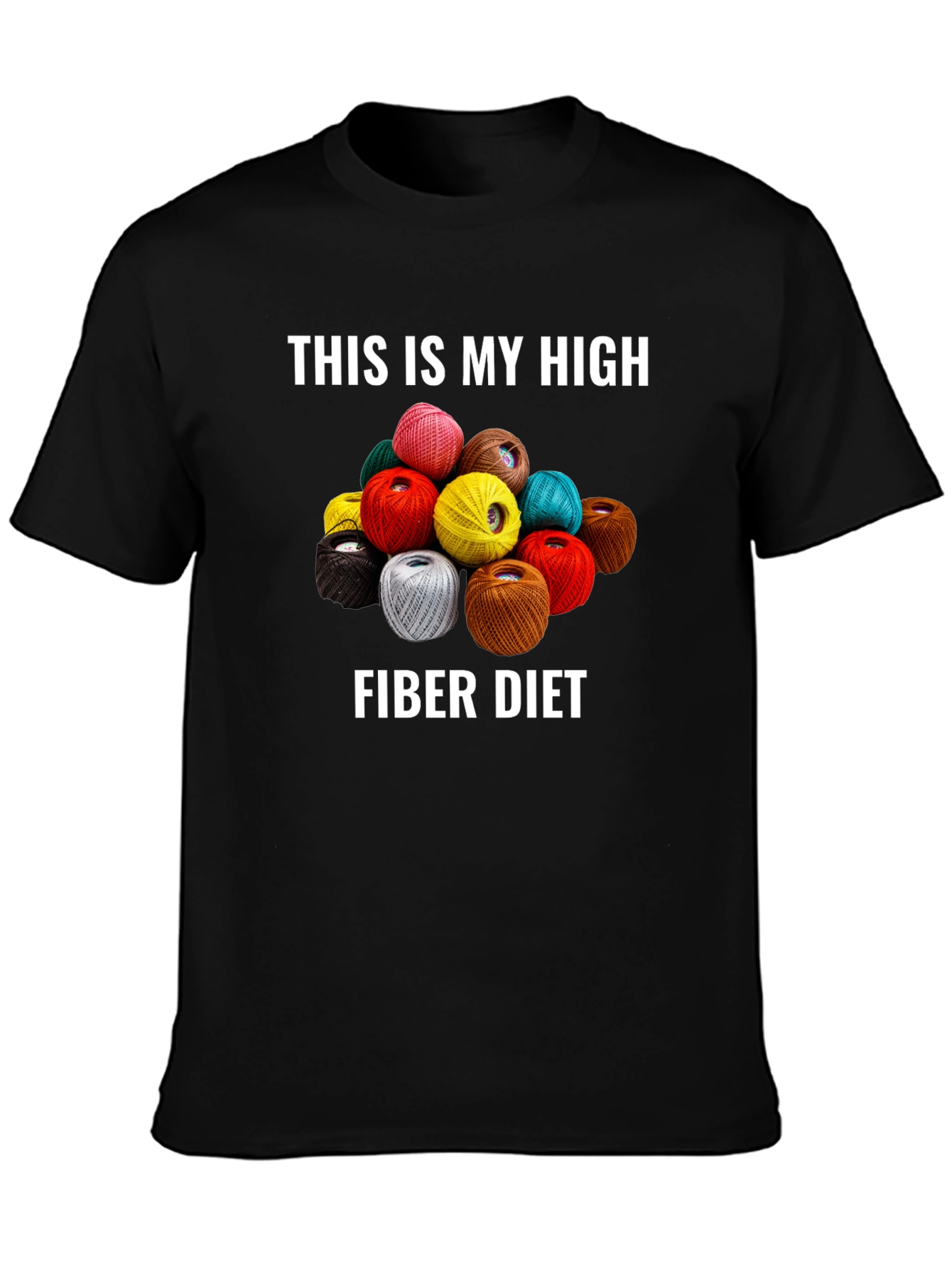 Fiber Diet Graphic T-Shirt - Novelty Yarn Lover Tee