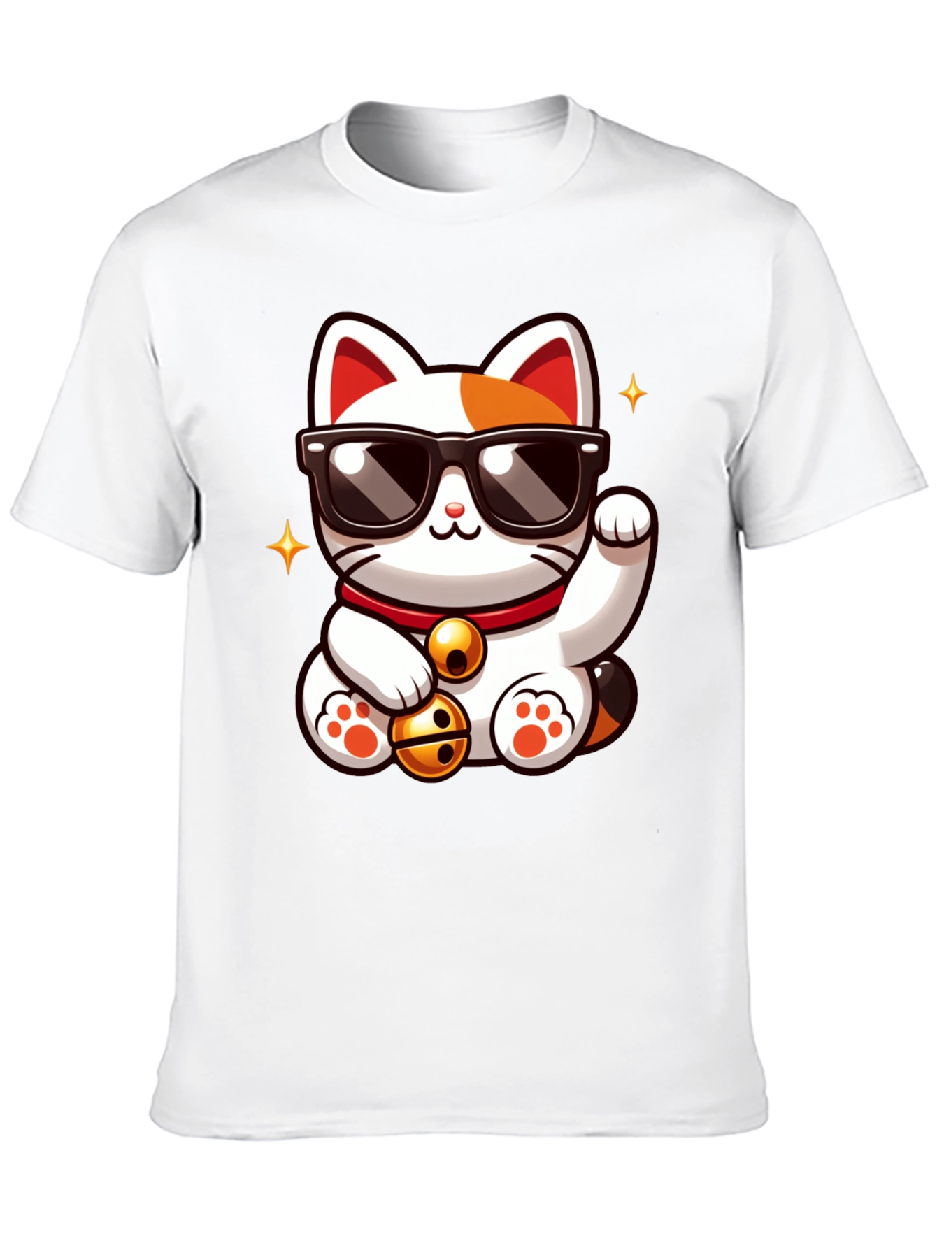 Lucky Cat T-Shirt - Cool Cartoon Design