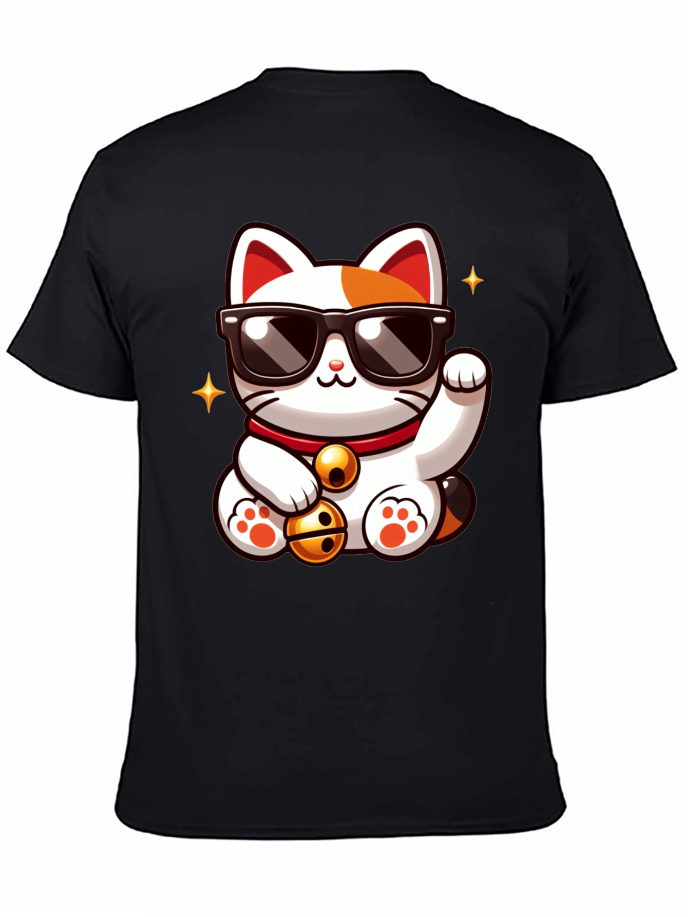 Lucky Cat T-Shirt - Cool Cartoon Design
